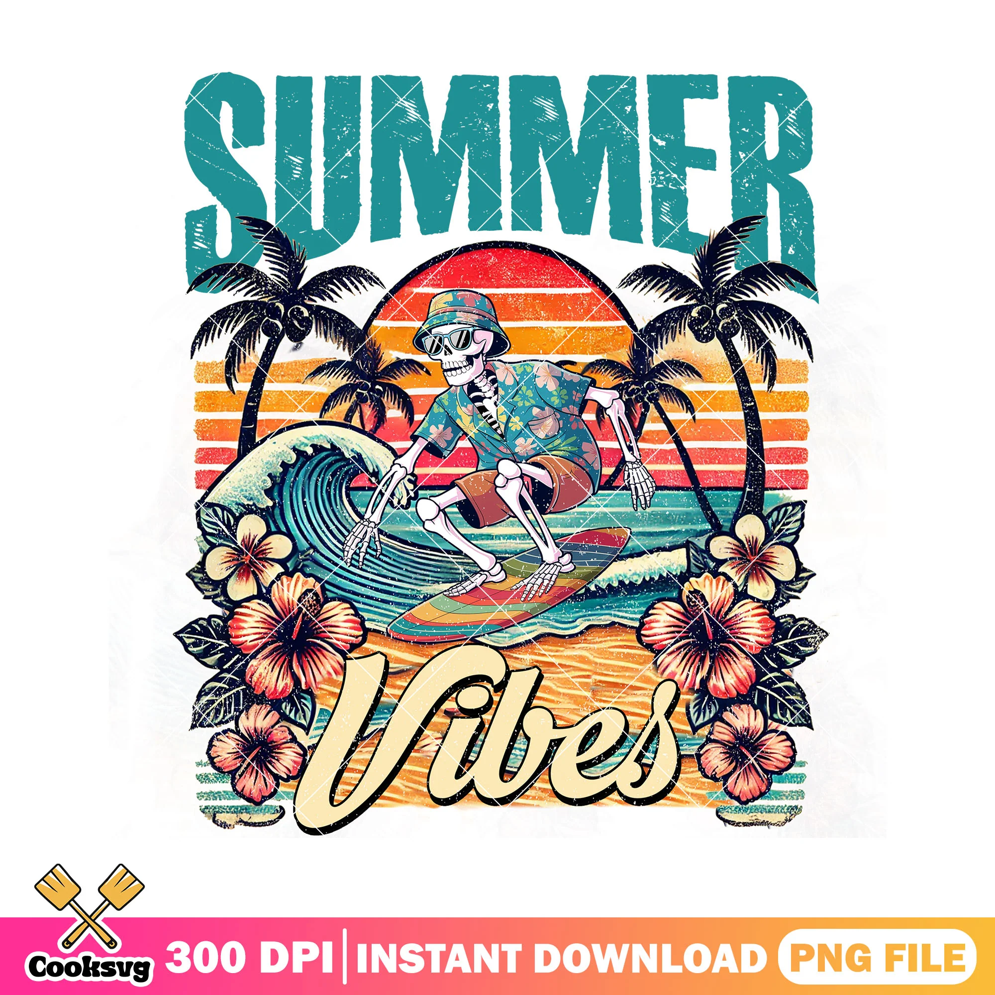 Skeleton in summer vibes png, summer vibes png, summer skeletons png