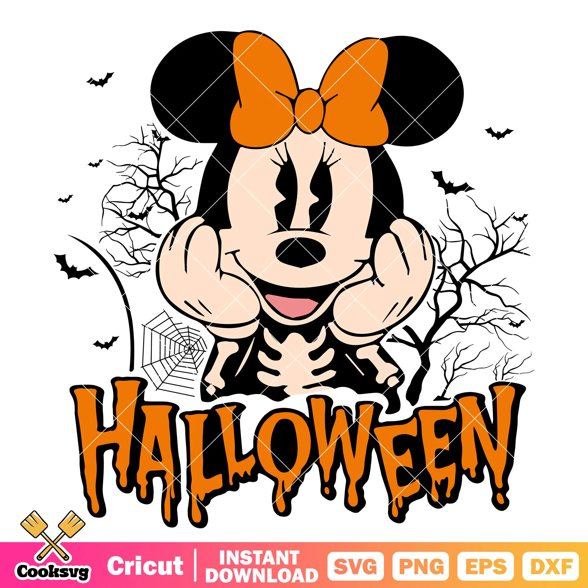 Skeleton minnie disney svg, mickey mouse halloween svg