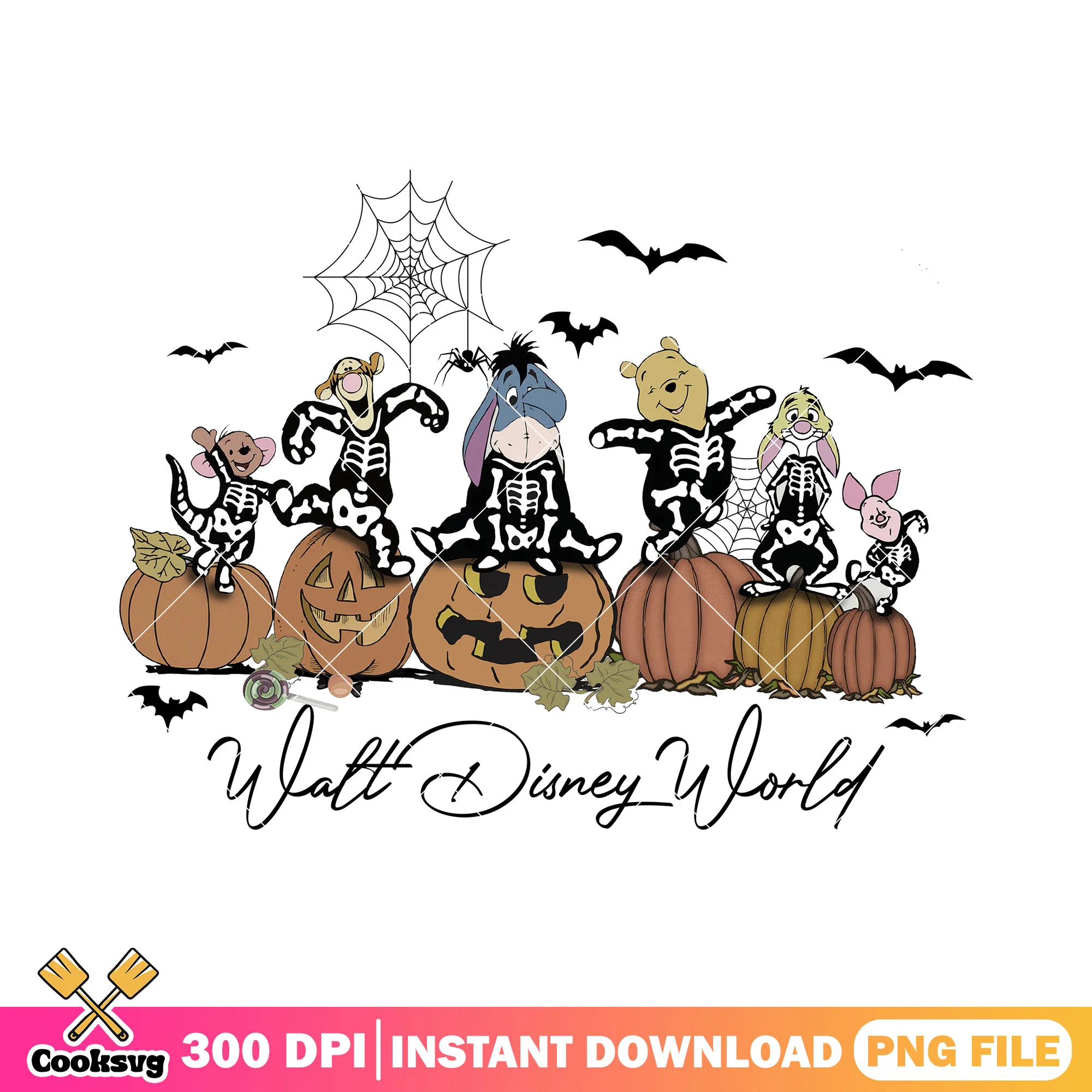 Skeleton pooh friend png, pooh bear png, halloween costumes png