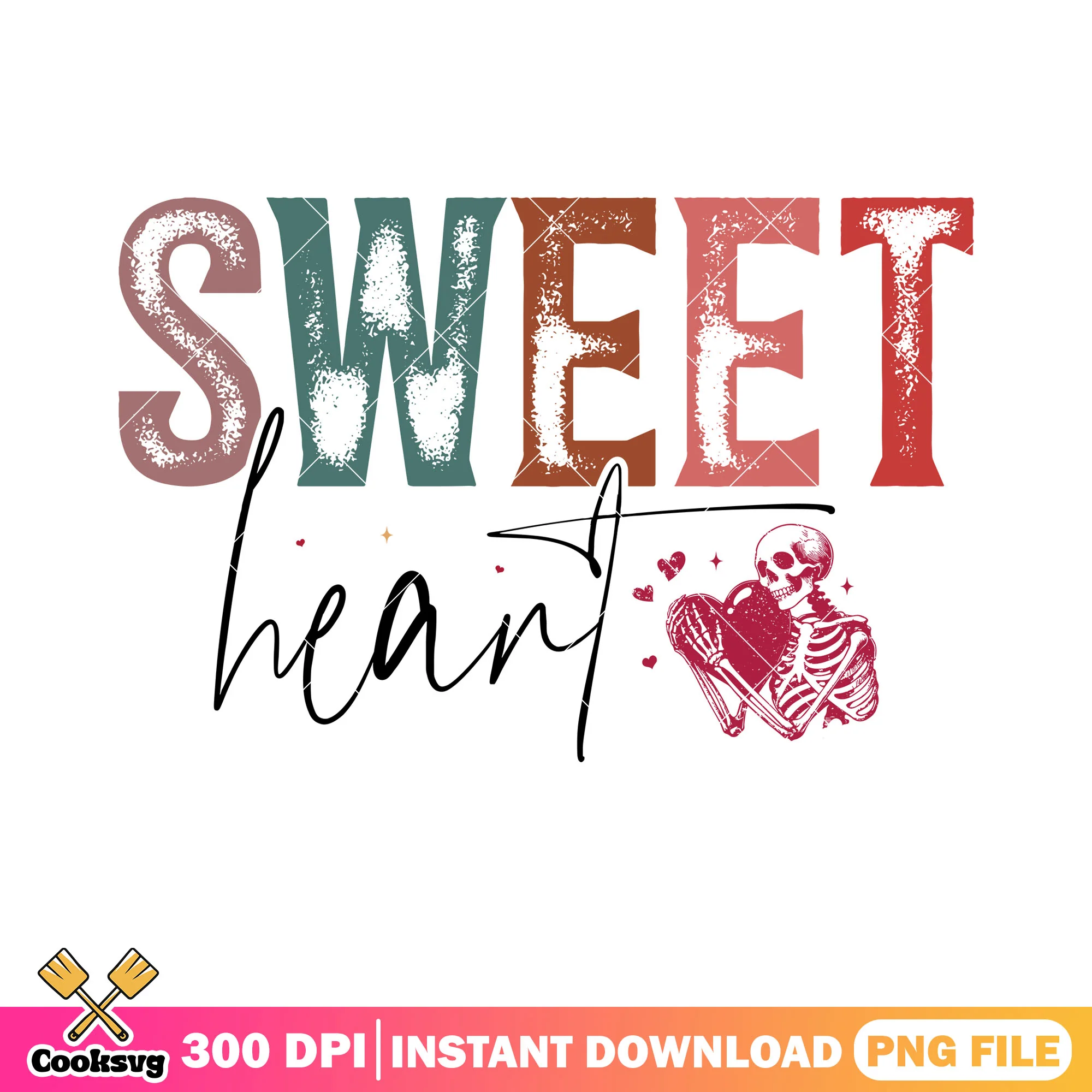 Skeleton sweet heart valentine png, valentine season png, love vibes png