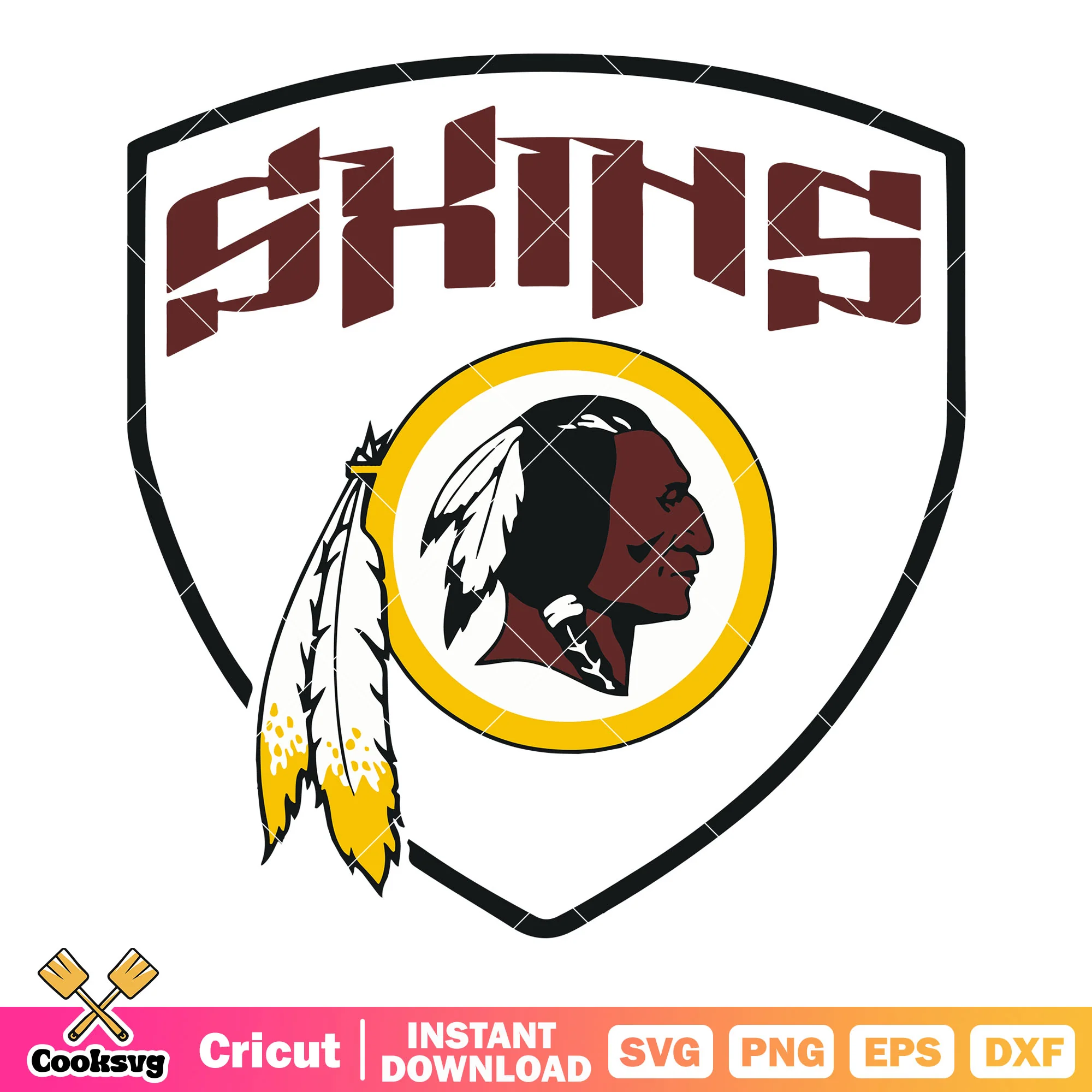 Skins shield feather bird svg, boston braves svg, north division svg