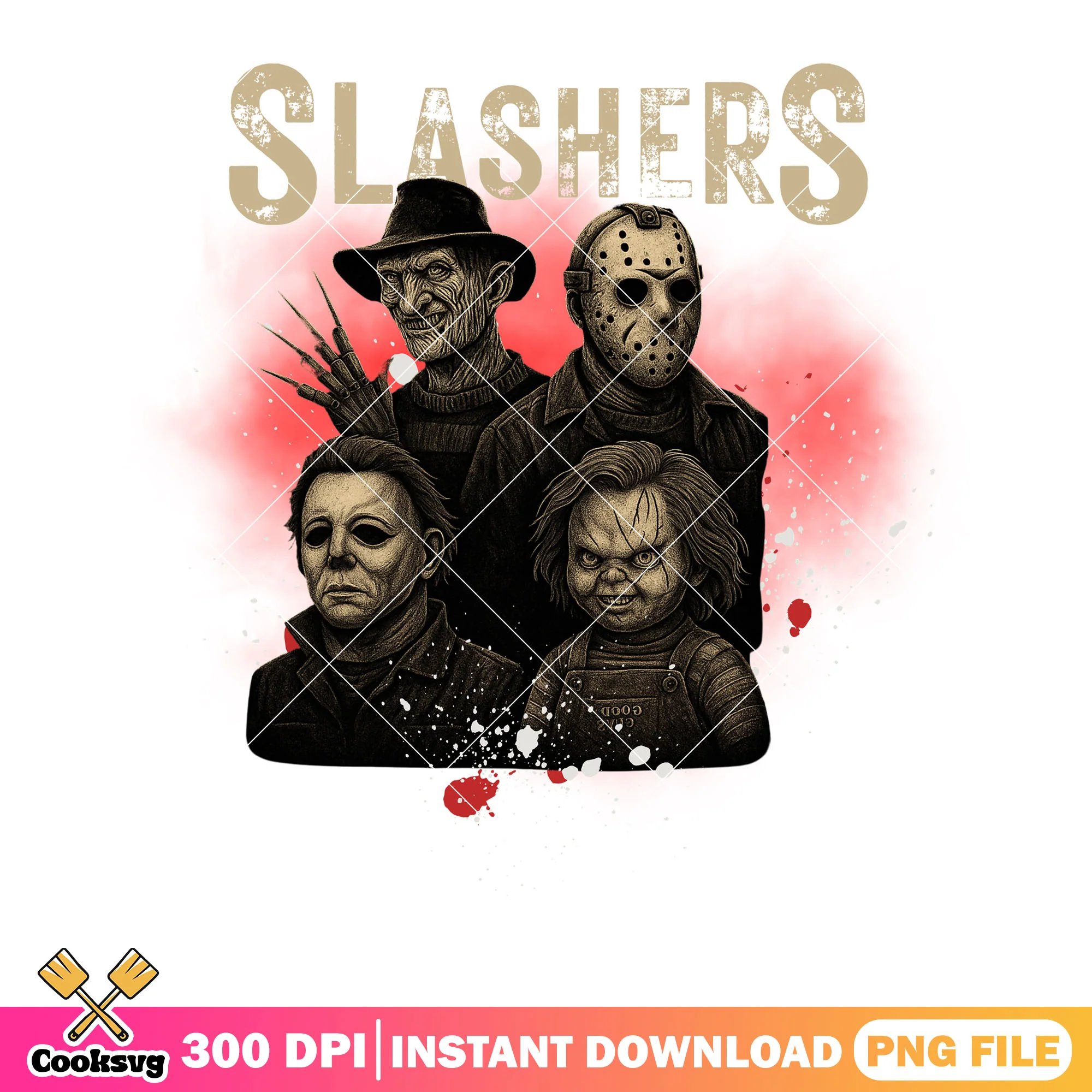 Slasher horror character png, jason voorheez png, chucky doll png