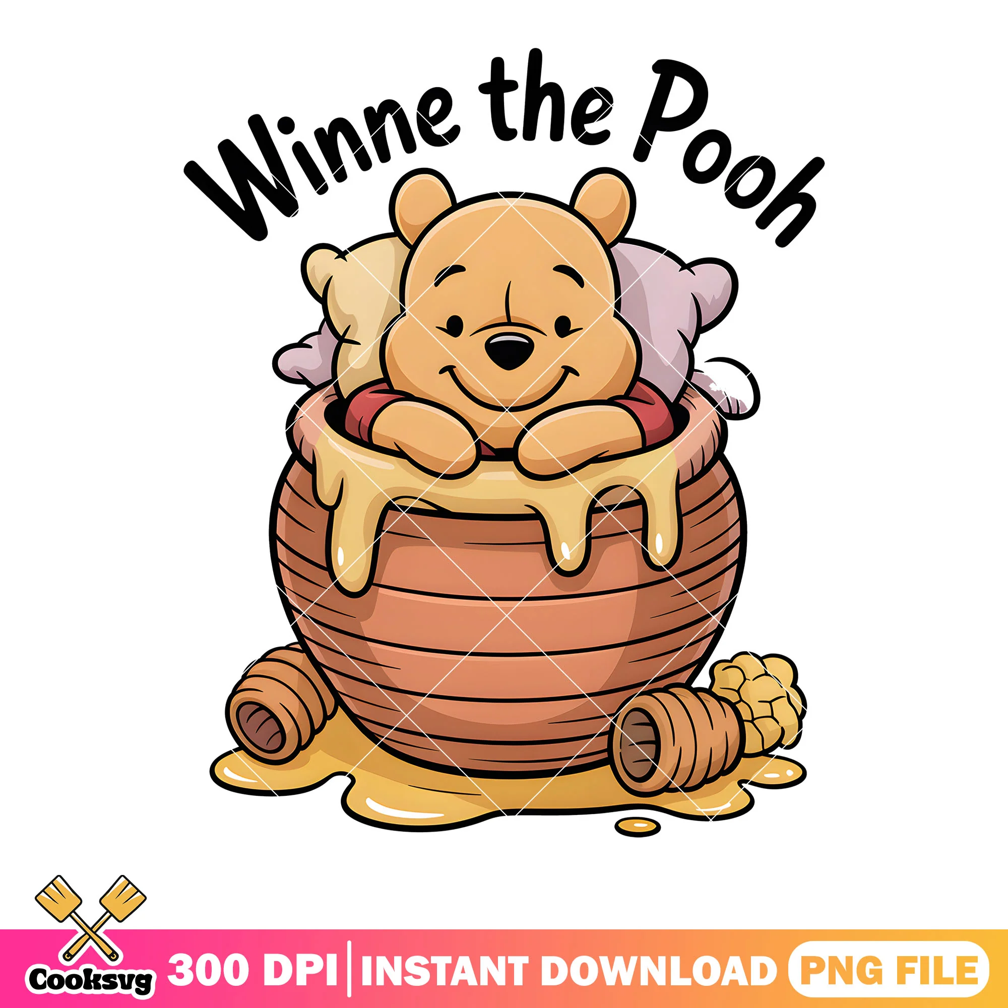 Sleep in honey pot is my dream png, pooh bear png, winnie the pooh png