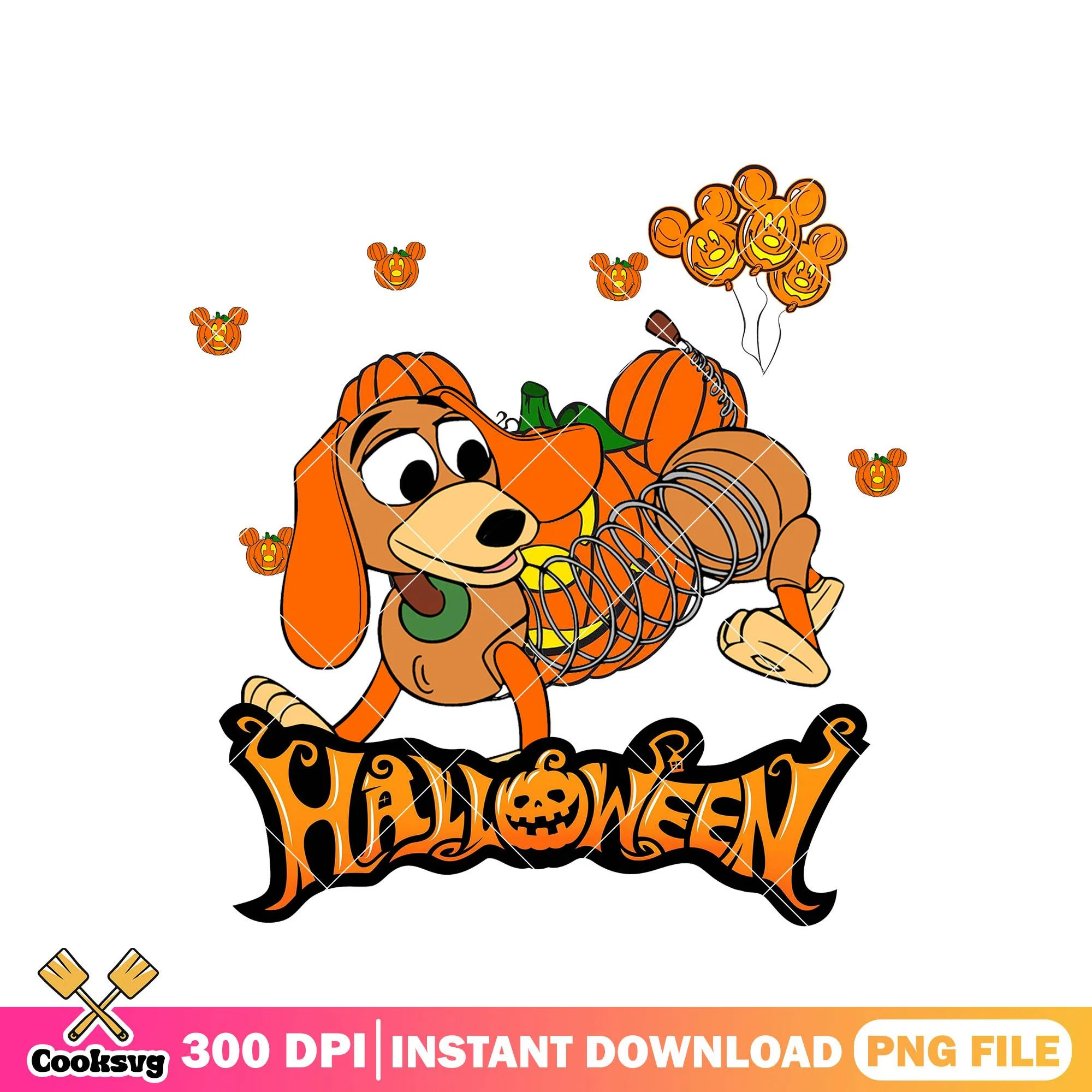 Slinky dog toy design png, cute slinky png, halloween disney png