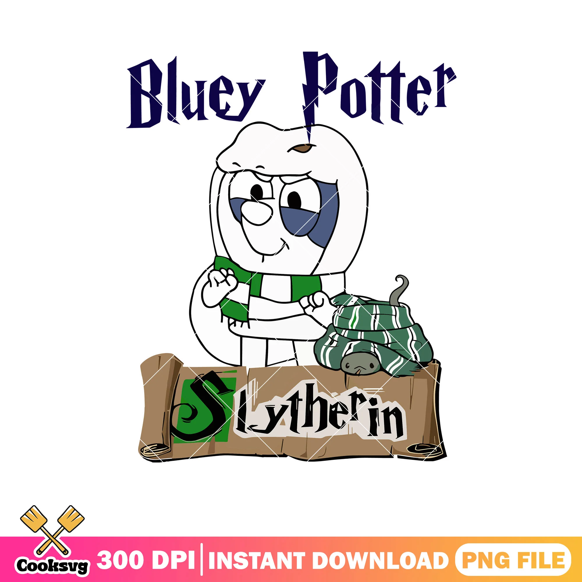 Slythefin poster bluey muffin png, harry poster png, cartoon bluey png