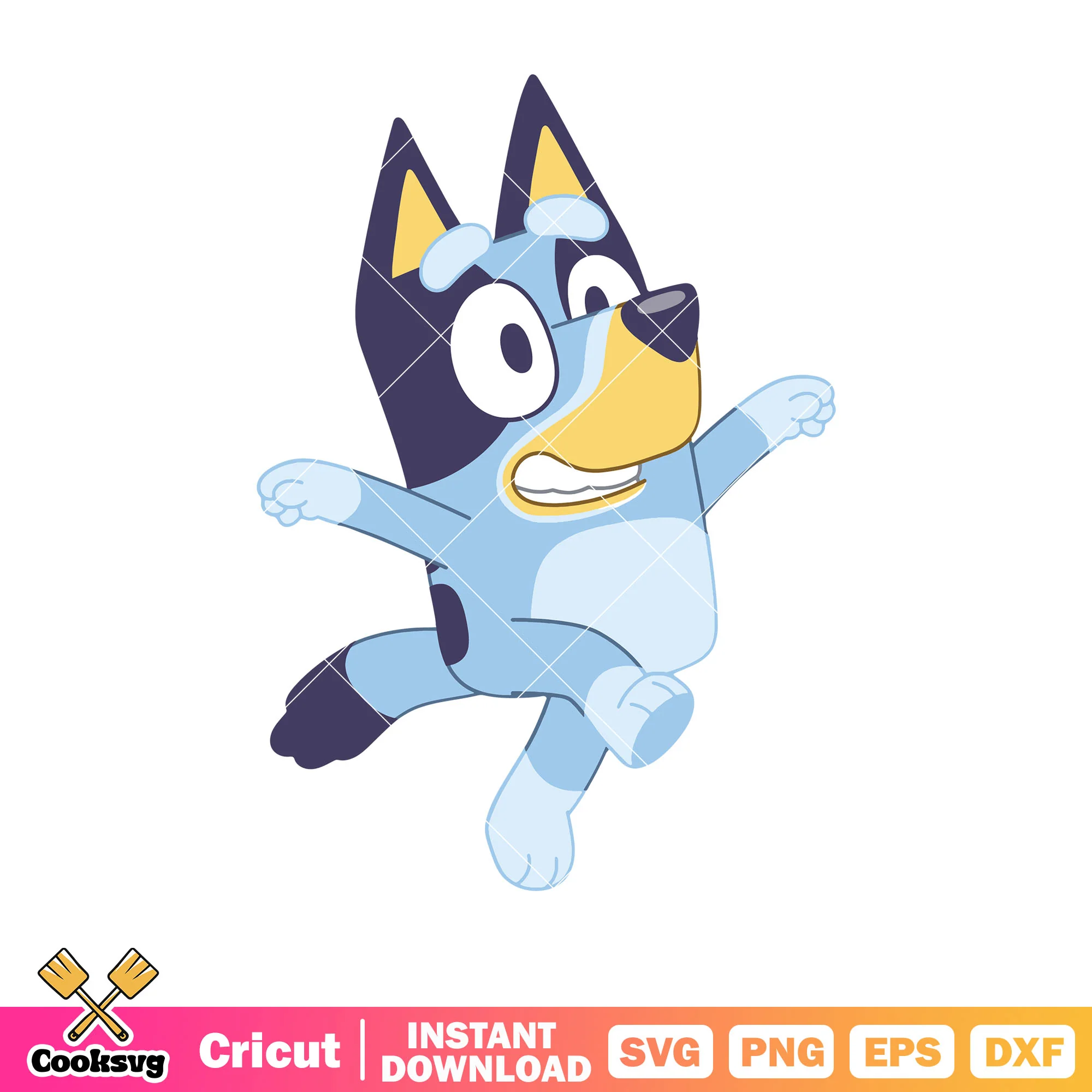 Smile bluey dog cartoon svg, character bluey svg, bluey funny svg