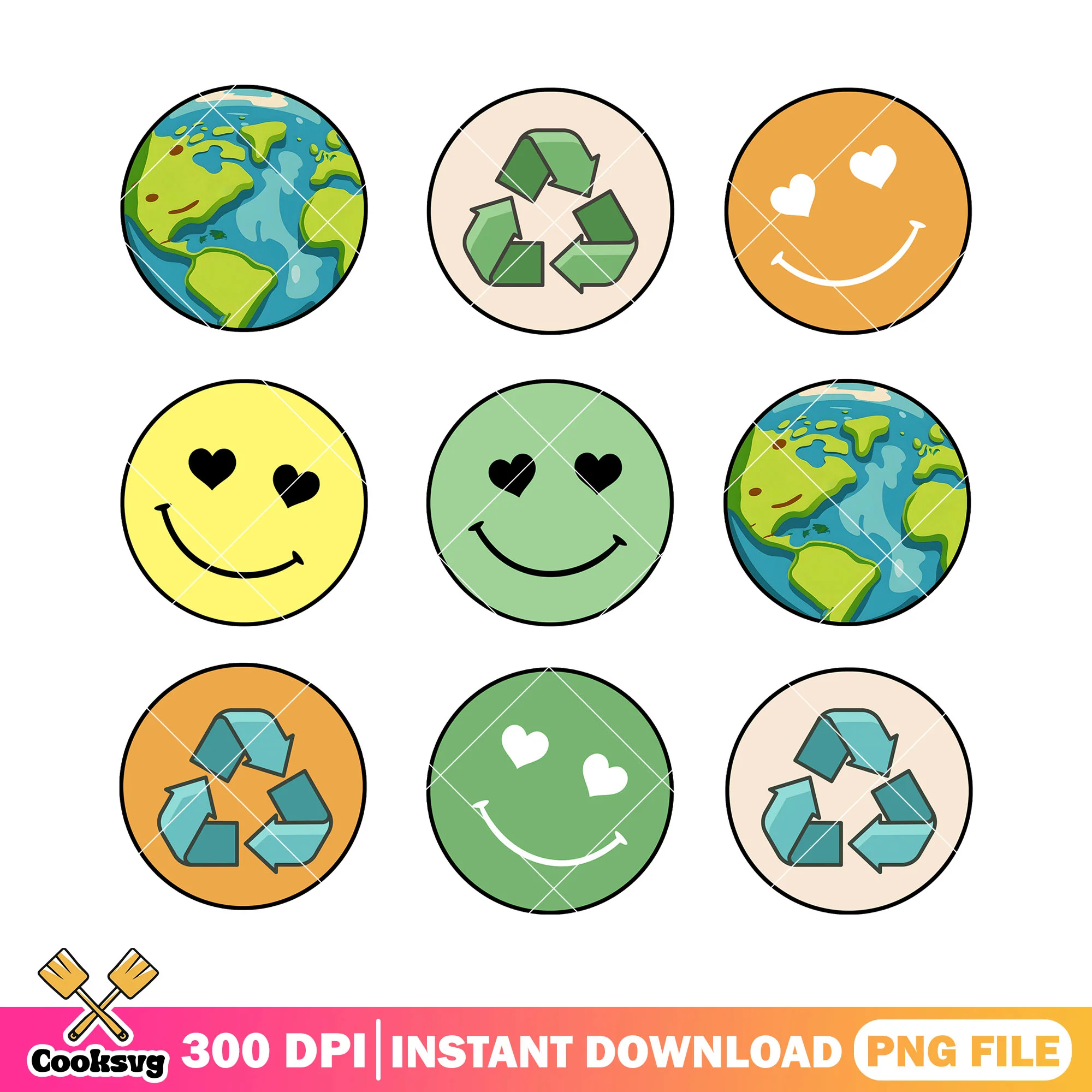 Smile emoji and earth planet png, earth day facts png