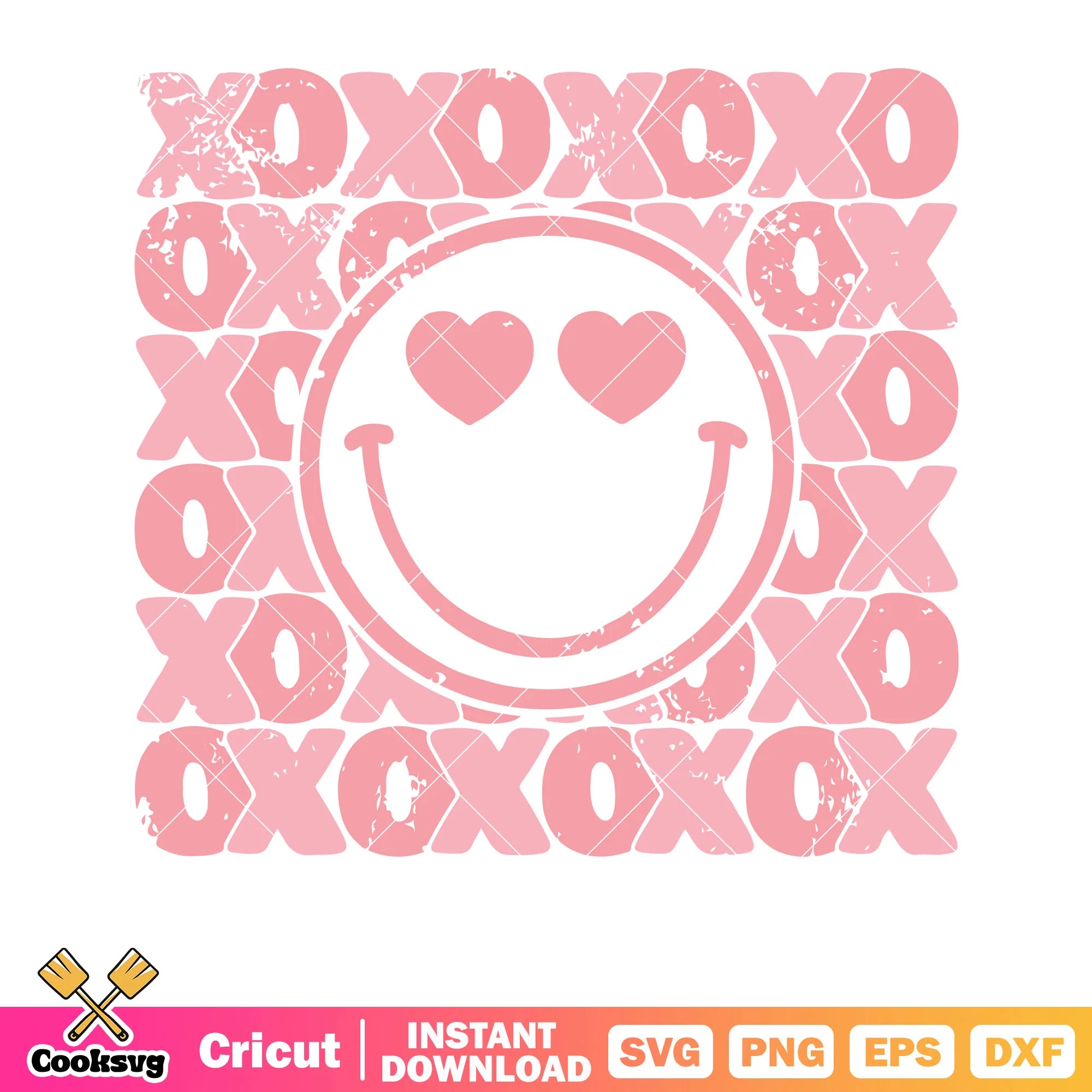 Smile icon xoxo pink valentin svg, xoxo valentine svg, pink valentine svg