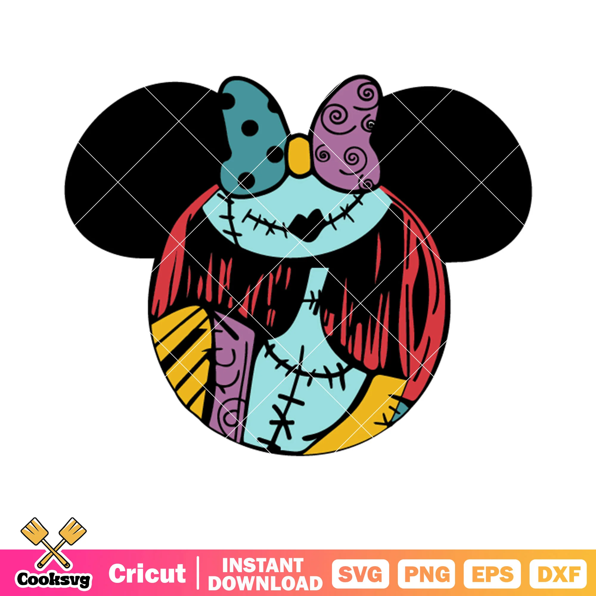 Smile sally svg, nightmare before christmas svg, minnie icon svg