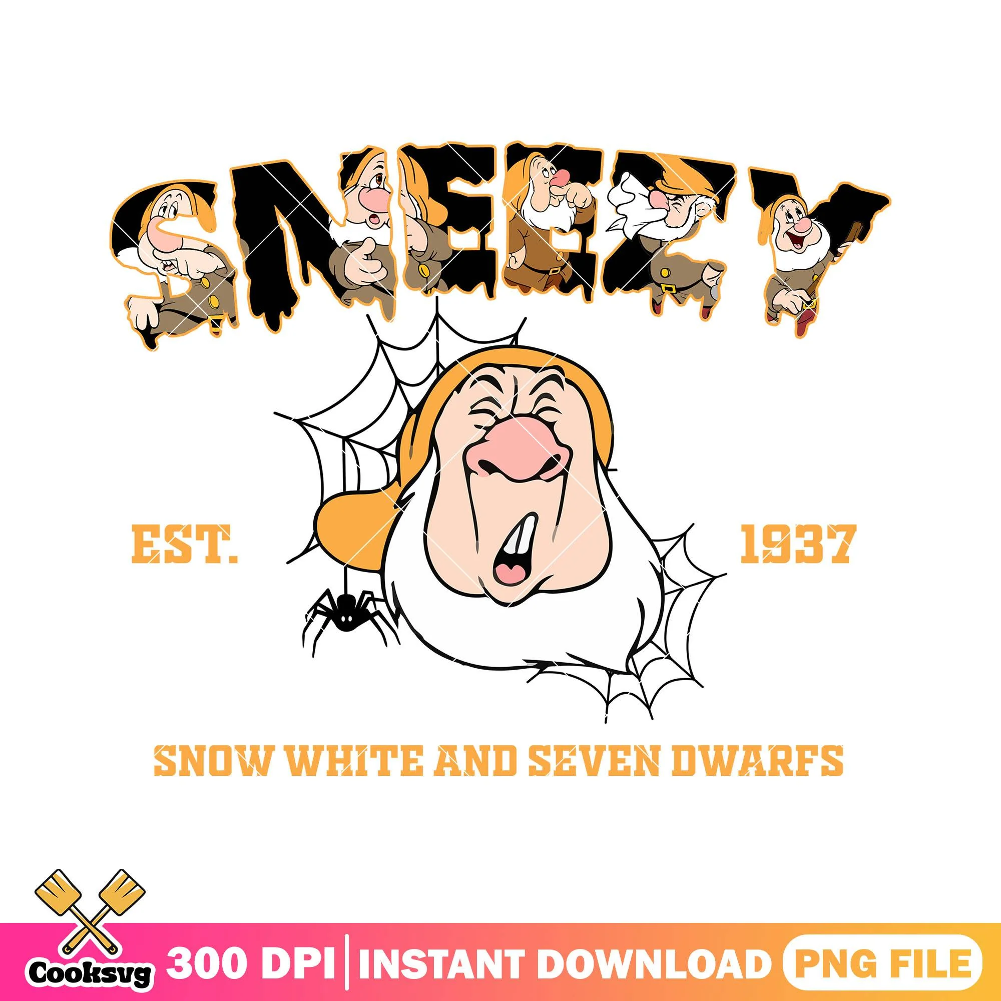 Sneezy est 1937 black png, sneezy dwarf png, walt disney world png