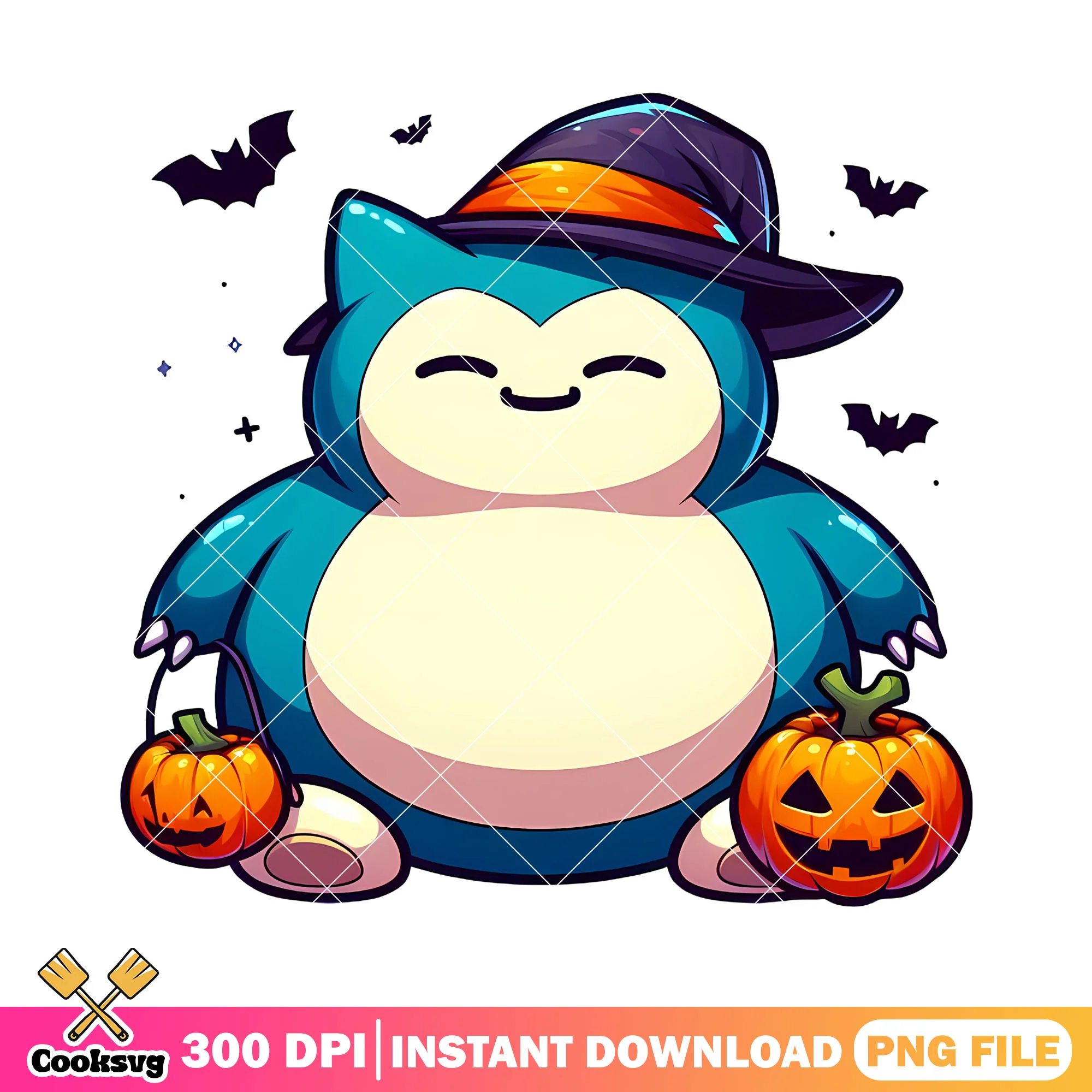 Snorlax pumpkin hat png, halloween custome png, pokemon movie png