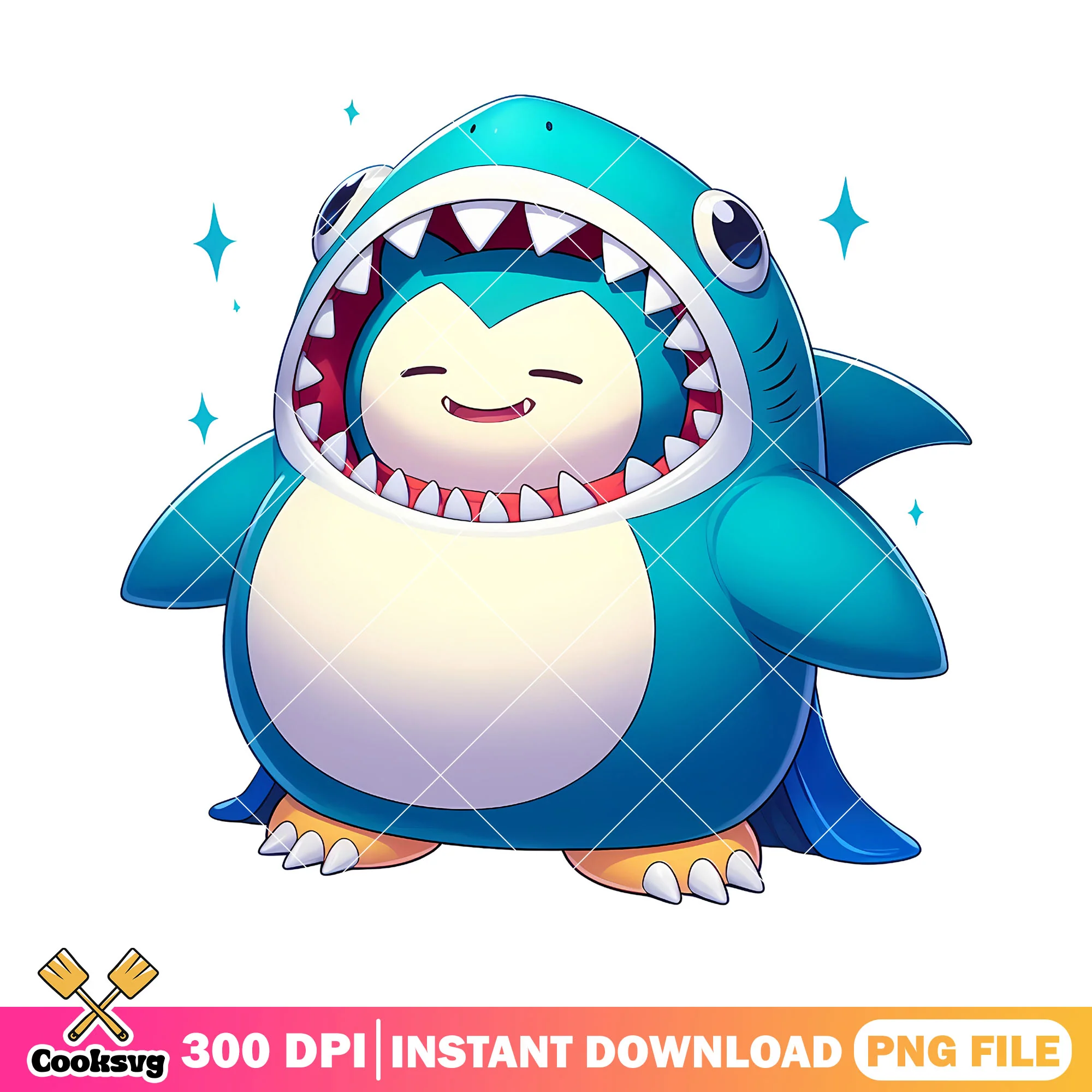 Snorlax shark custome png, halloween custome png, pokemon png