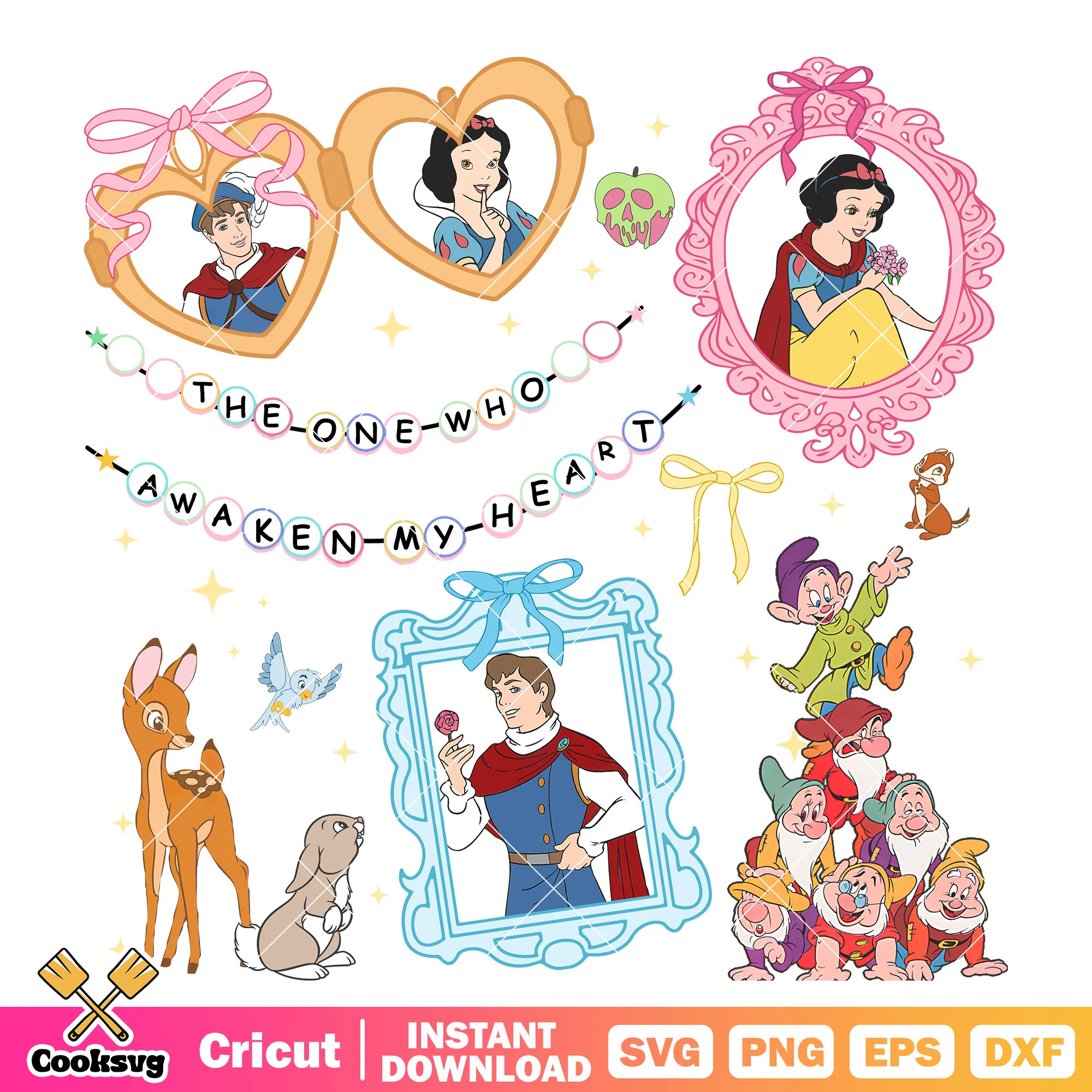 Snow white and prince love disney mirror png, Snow white and prince png