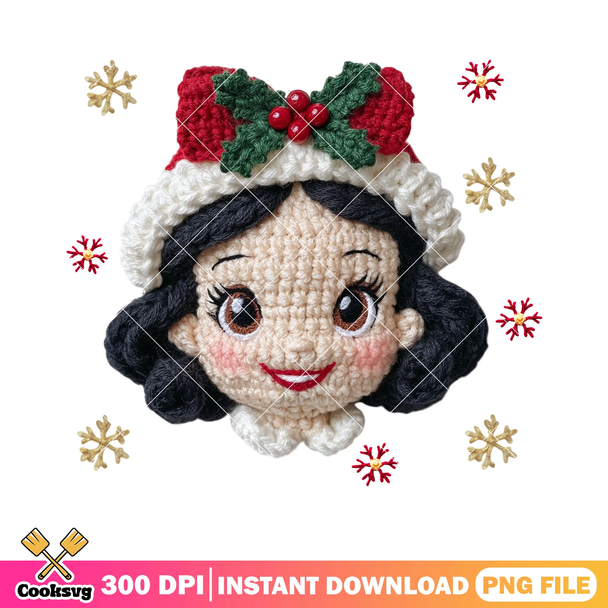 Snow white christmas png, disney Christmas png, christmas decor png