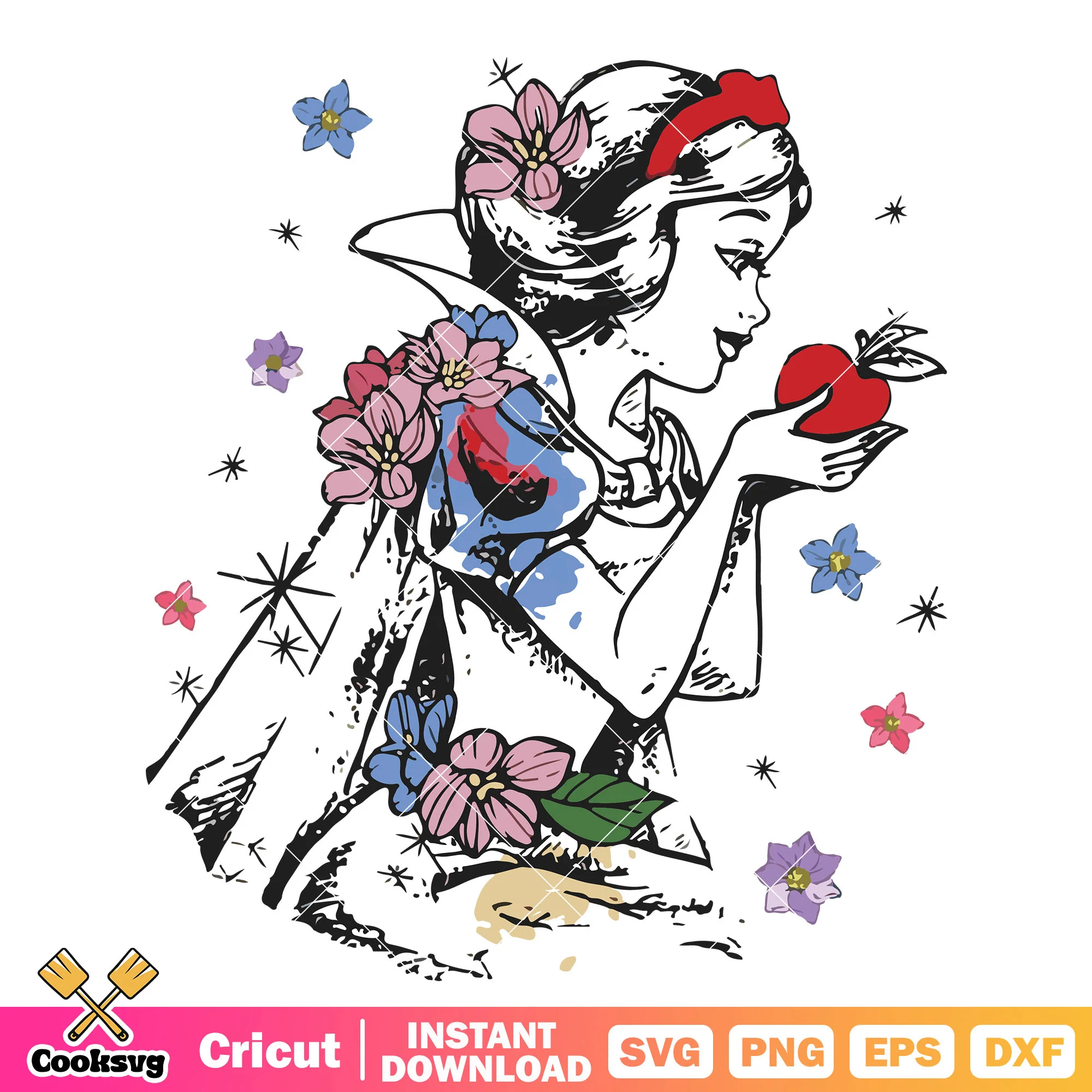 Snow white eat apple disney svg, snow white 2025 svg, disney snow white svg