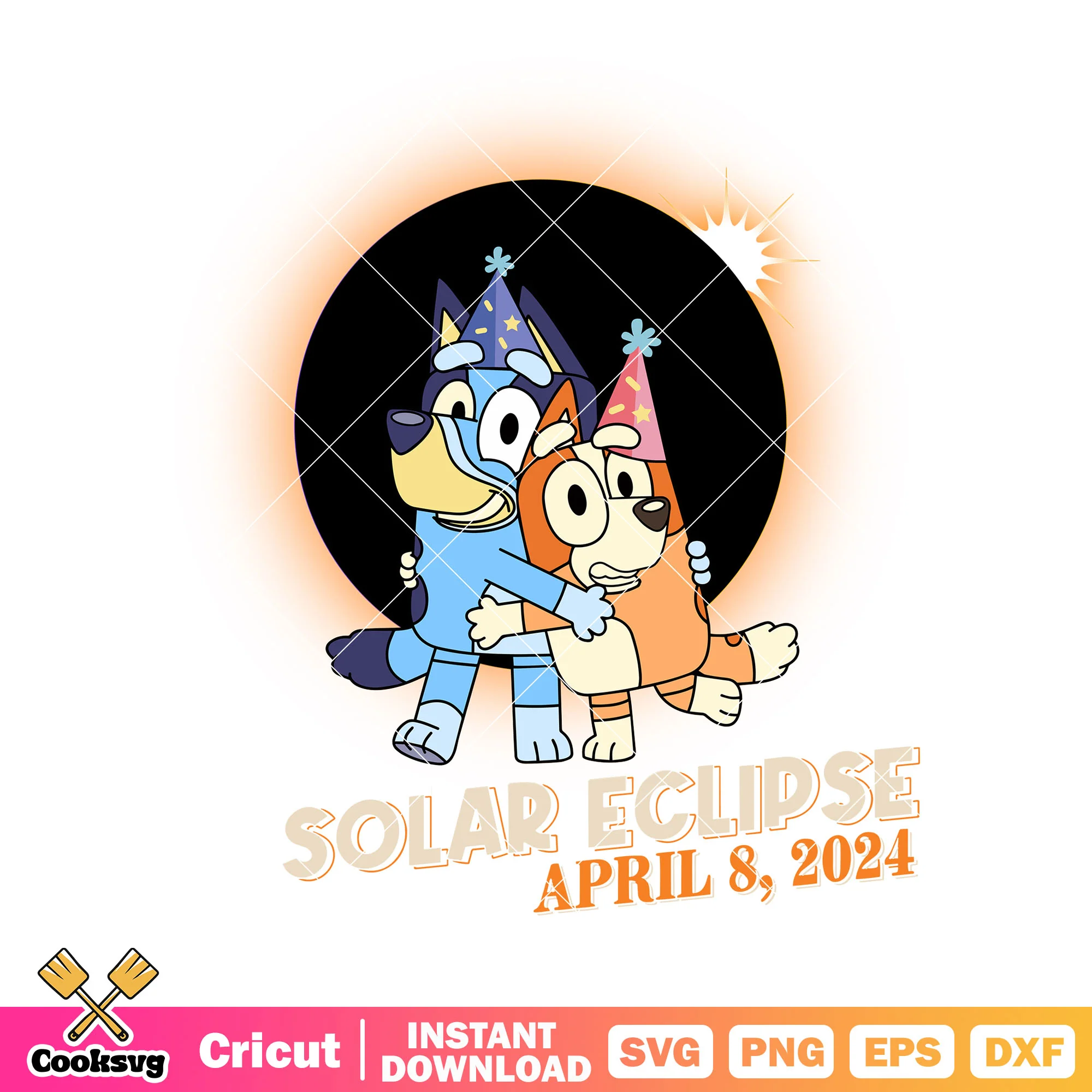 Solar eclipse svg, april 8 2024 svg, cartoon for kid svg