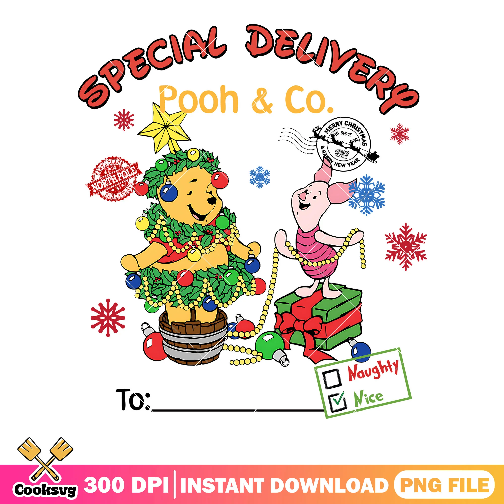 Special delivery pooh and co png, piglet png, winnie the pooh png