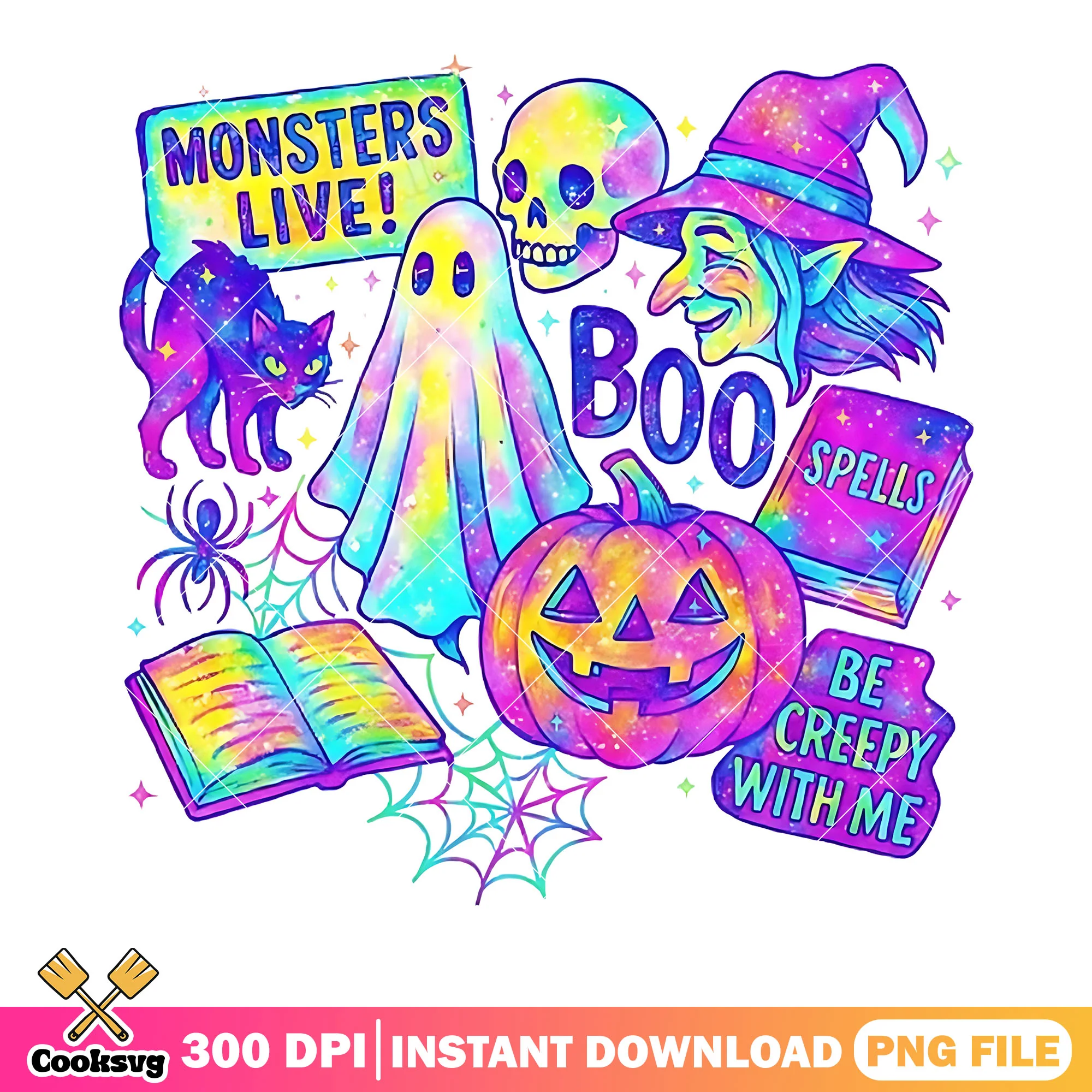 Spell be creepy with me png, scary halloween png, scary pumpkin png