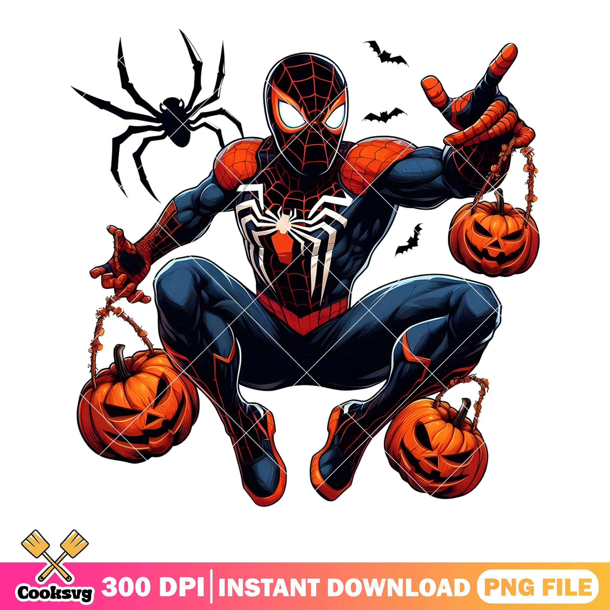 Spider Man Halloween png, pumpkin halloween png, Marvel Halloween png
