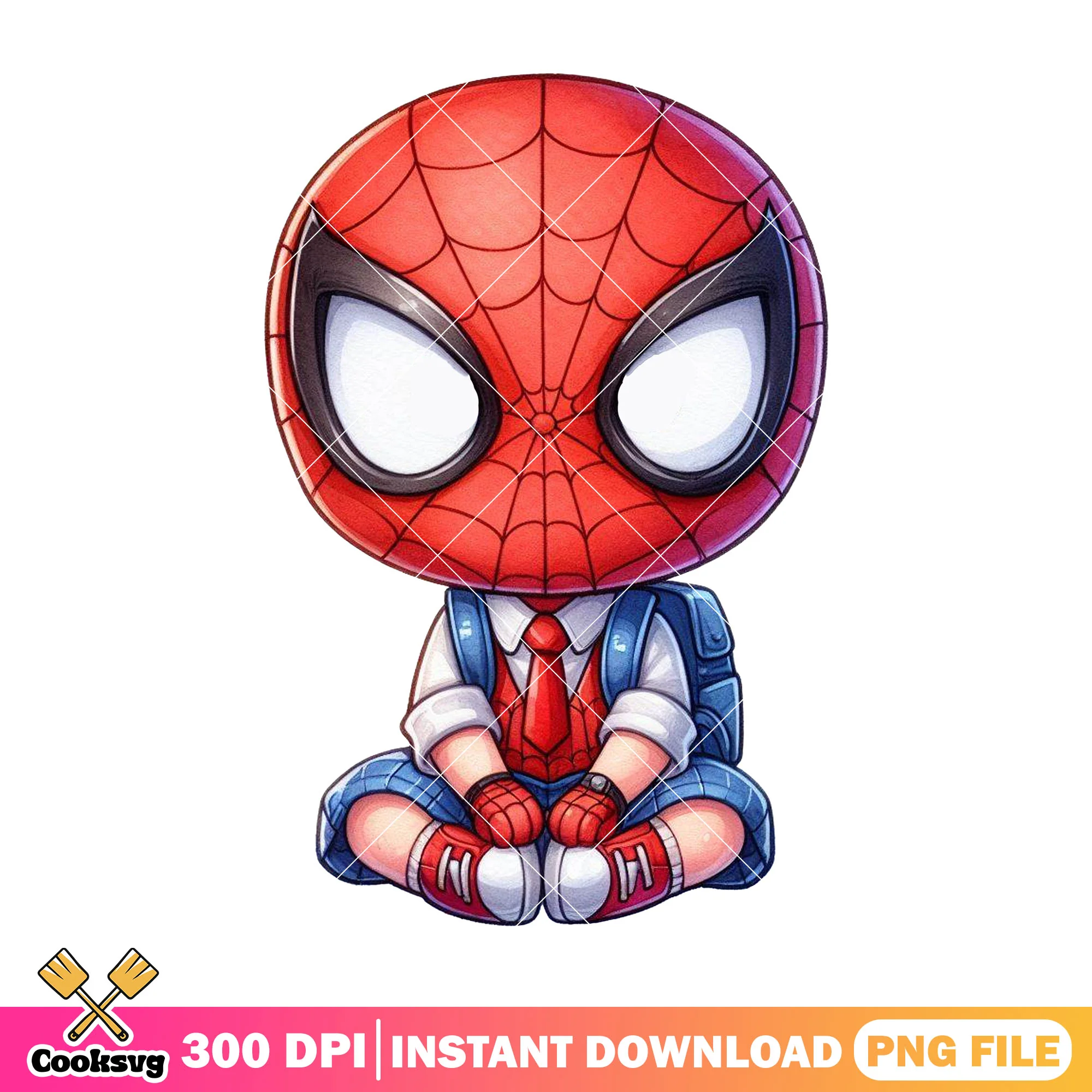 Spider man sitting png, marvel character png, go back to school png