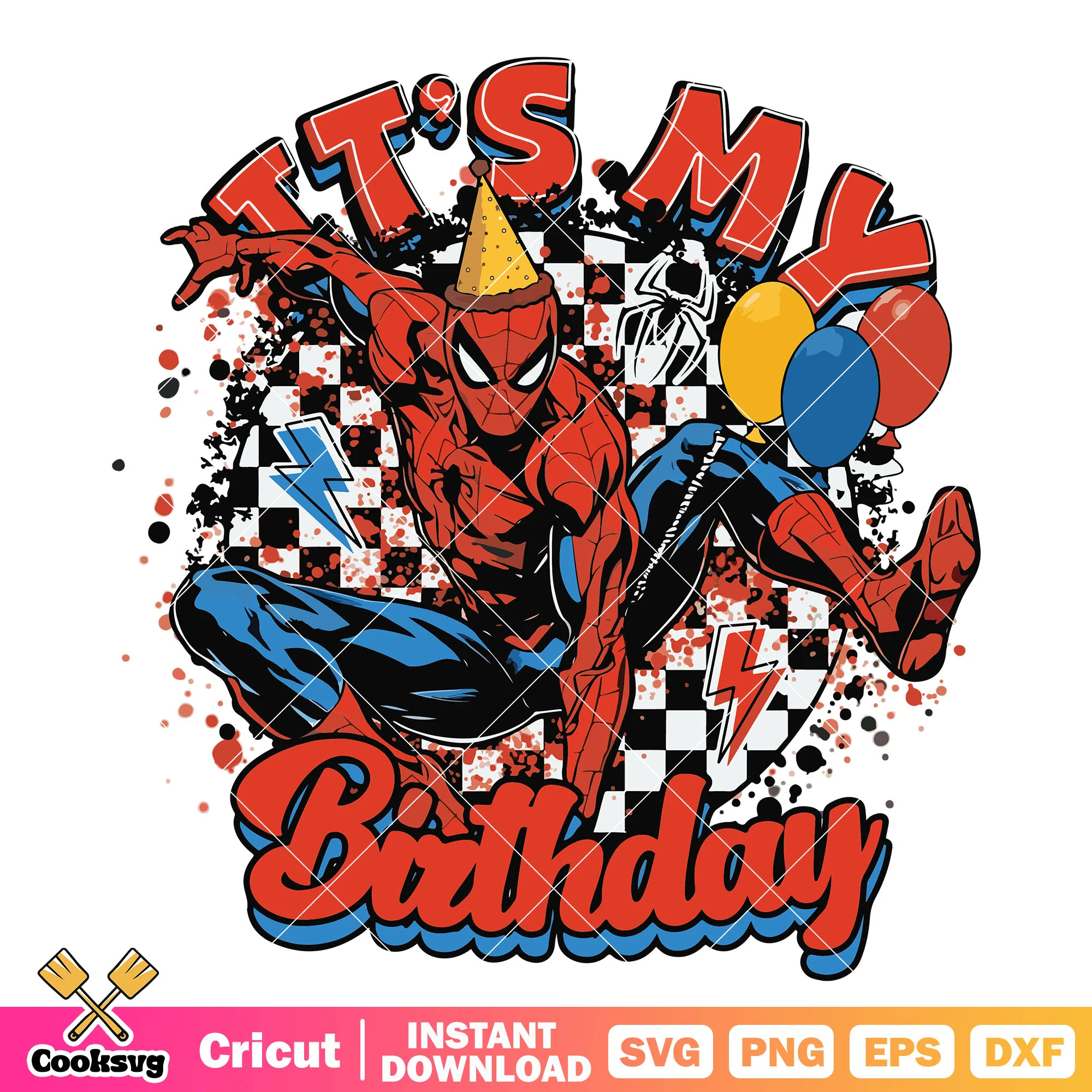 Spiderman its my birthday svg, spiderman cartoon svg, birthday svg