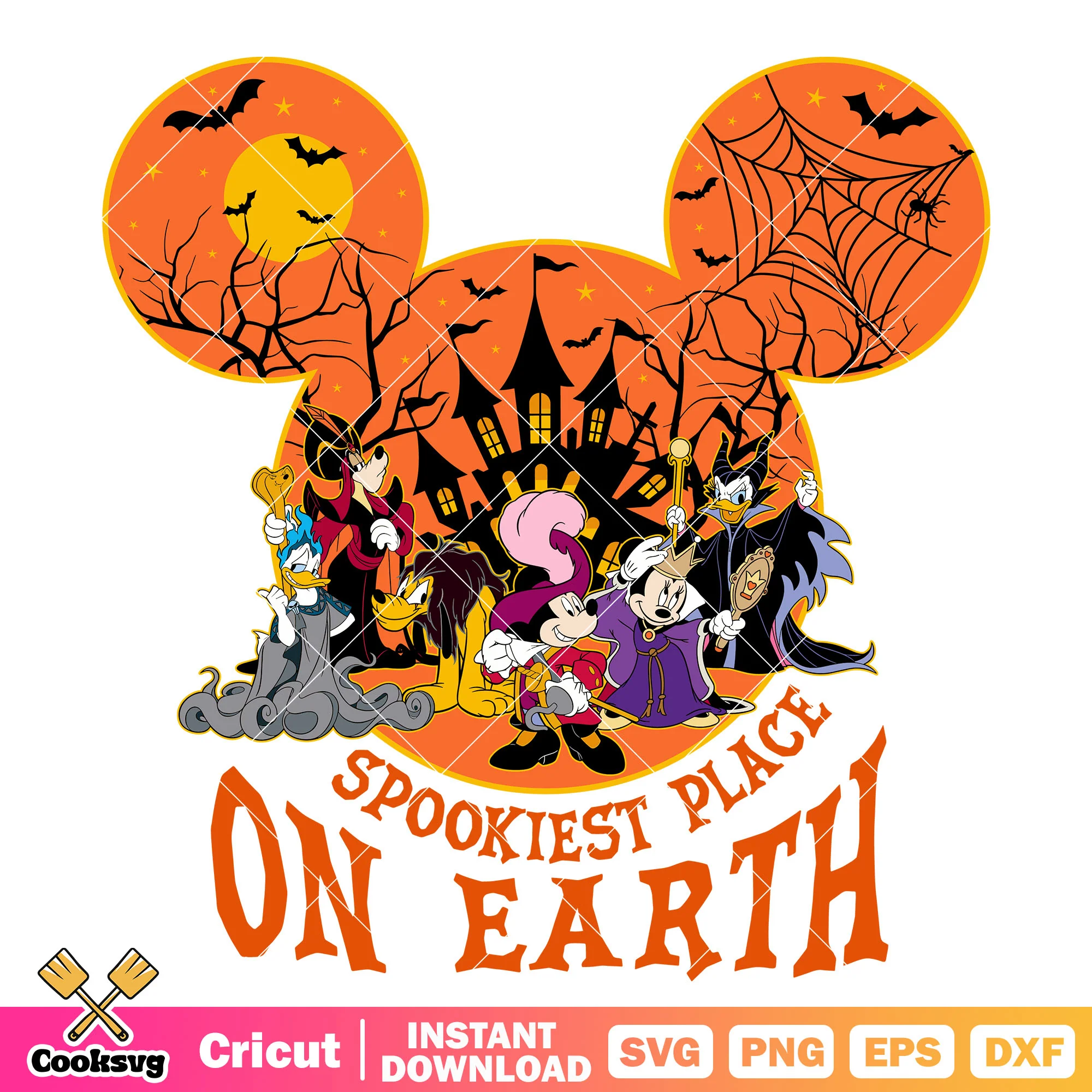 Spookiest place mickey svg, spooky mickey svg, mickey halloween svg