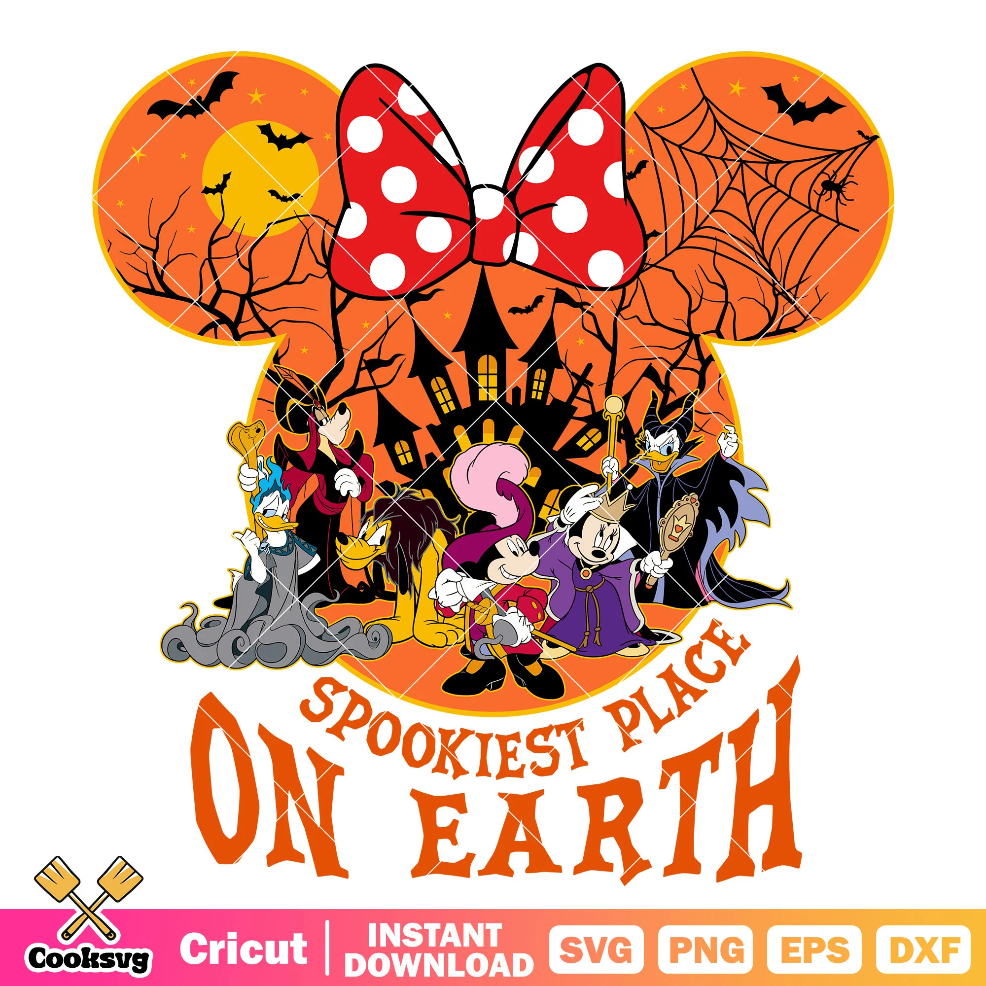 Spookiest place minnie svg, spooky minnie svg, minnie halloween svg