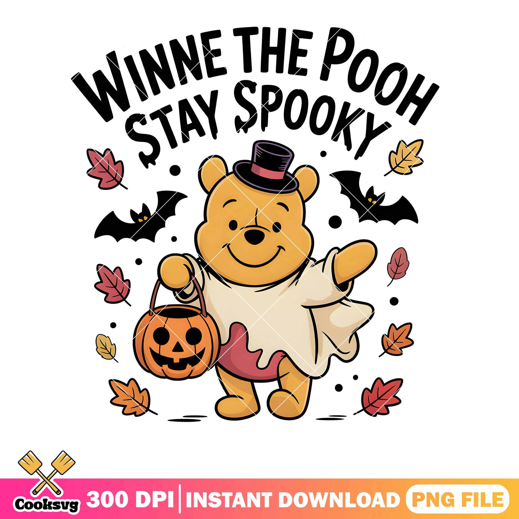 Spooky bear jack o lantern png, halloween pooh bear png, disney vibes png