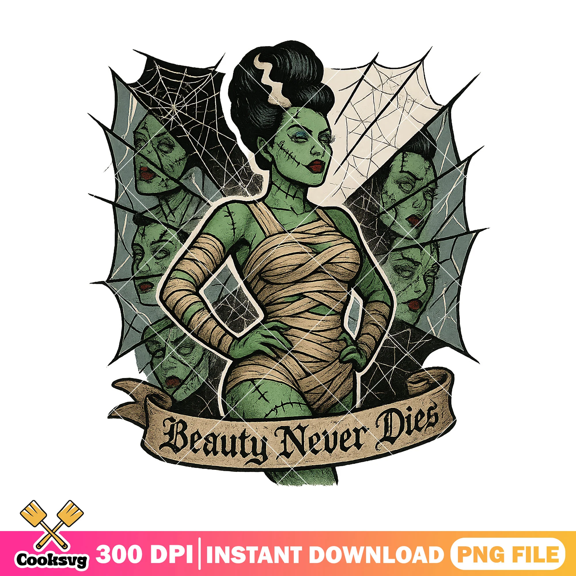 Spooky beauty never dies png, true beauty png, beauty costumes png