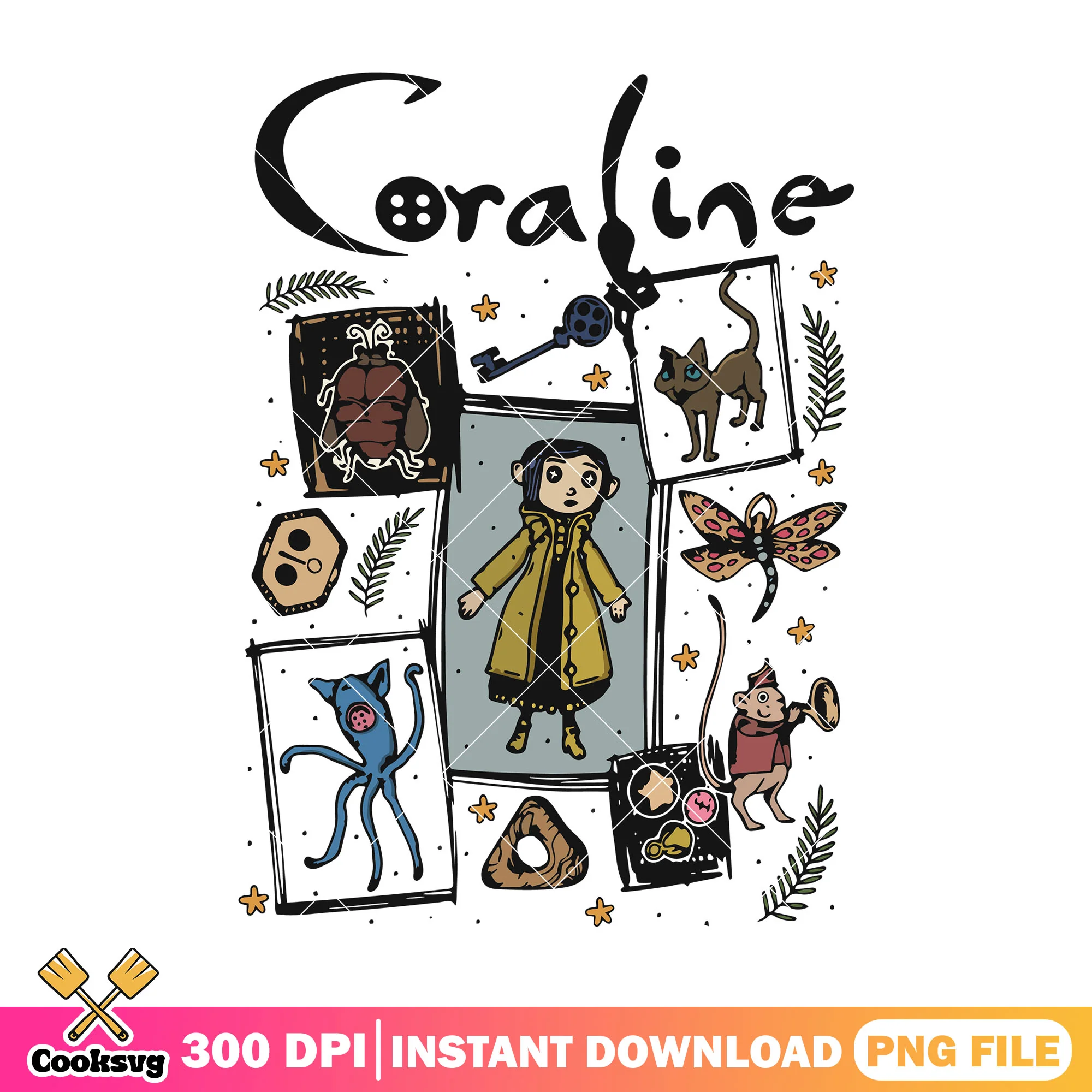Spooky coraline png, coraline movie png, halloween kills png