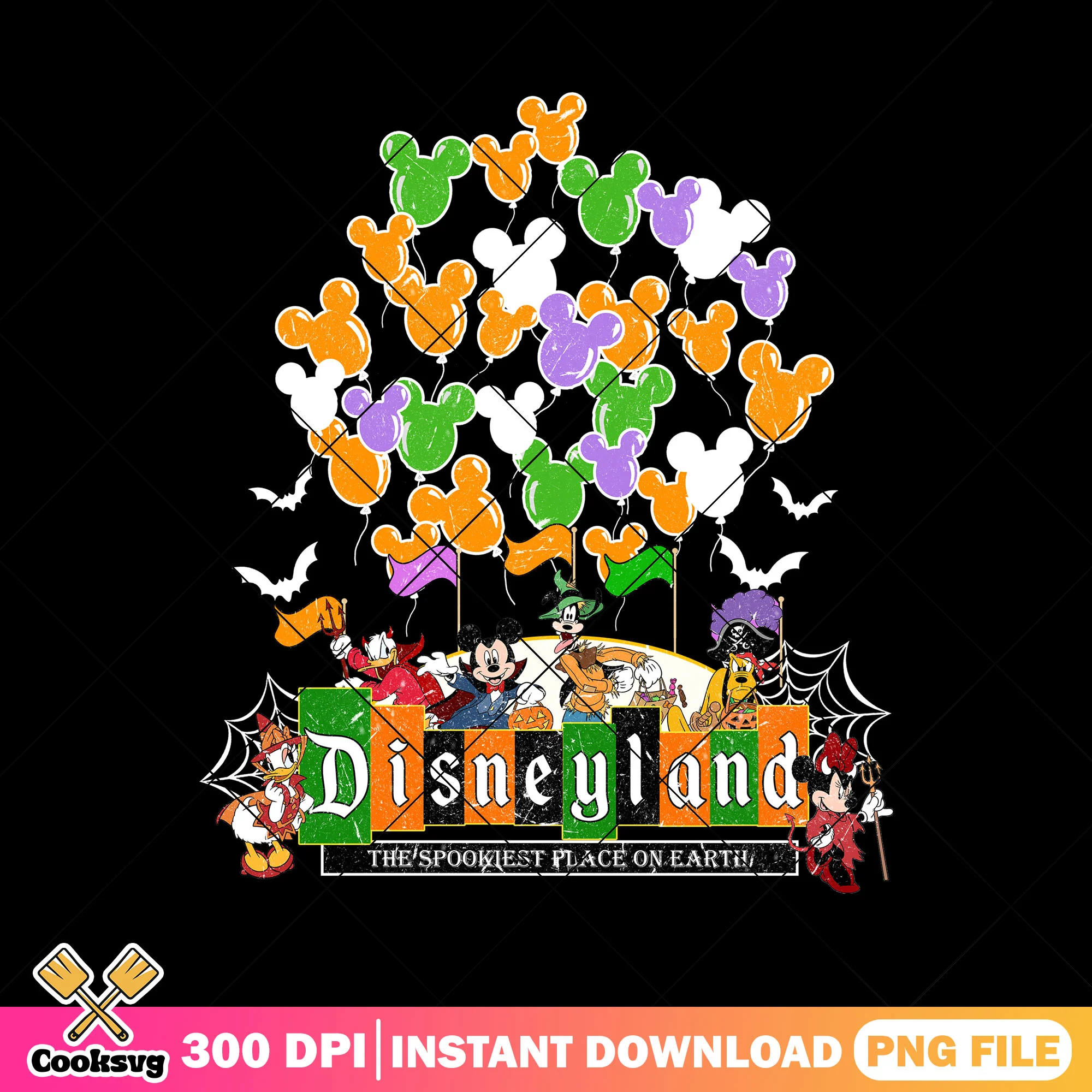Spooky disney land png, walt disney png, spirit of halloween png