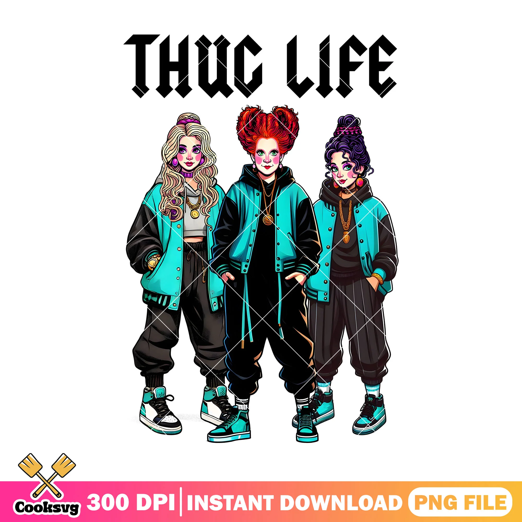 Spooky gangster girls png, halloween custome png, thug life png