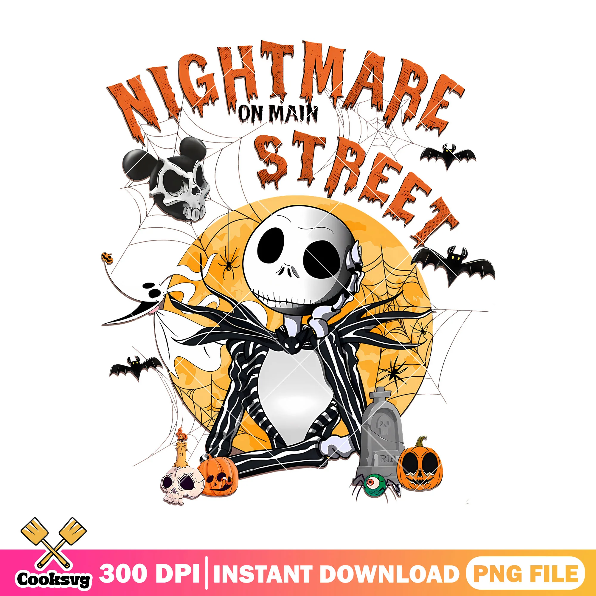 Spooky jack skellington png, halloween jack png, disney plus png