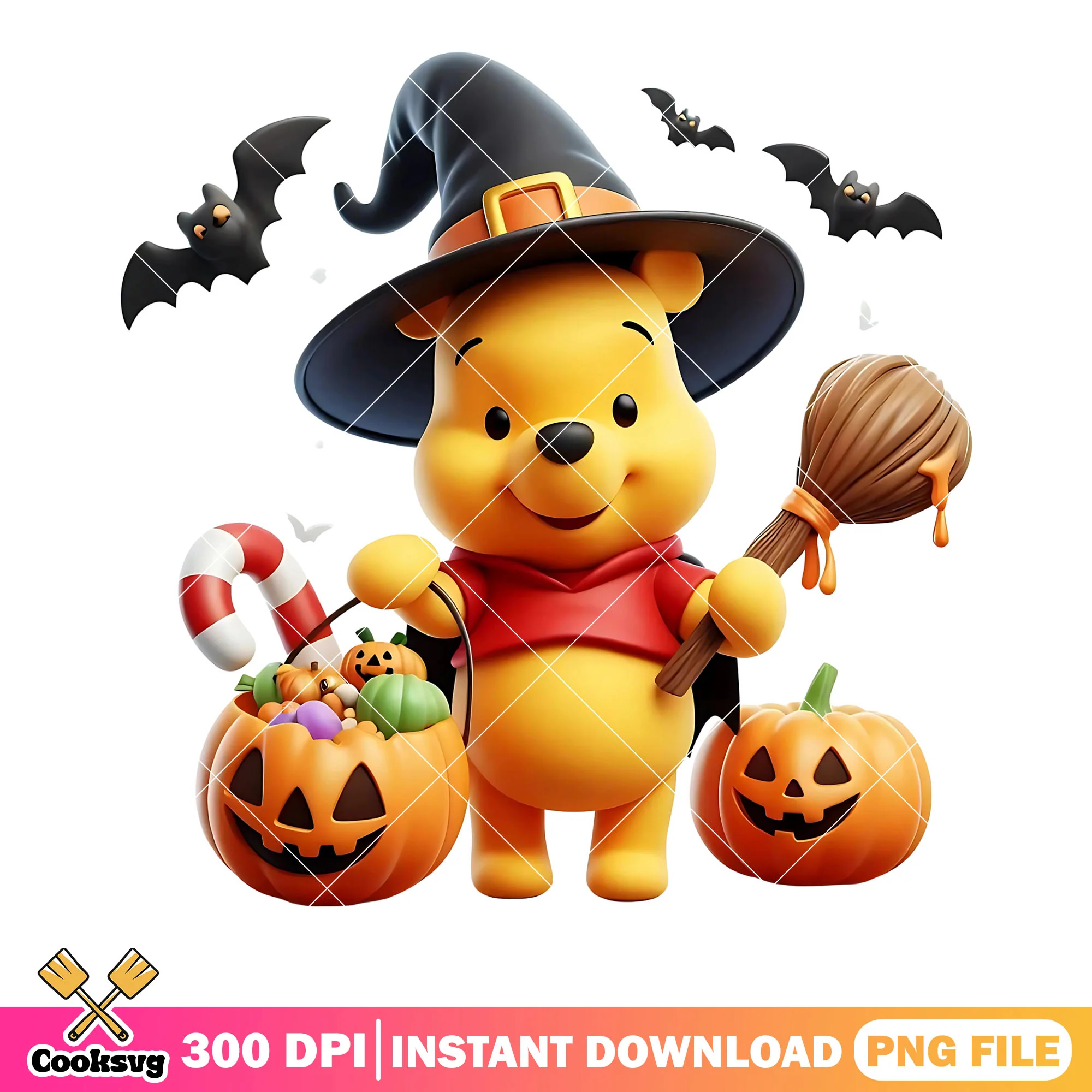 Spooky Scary bats png, Pooh the winnie png, witches broom png