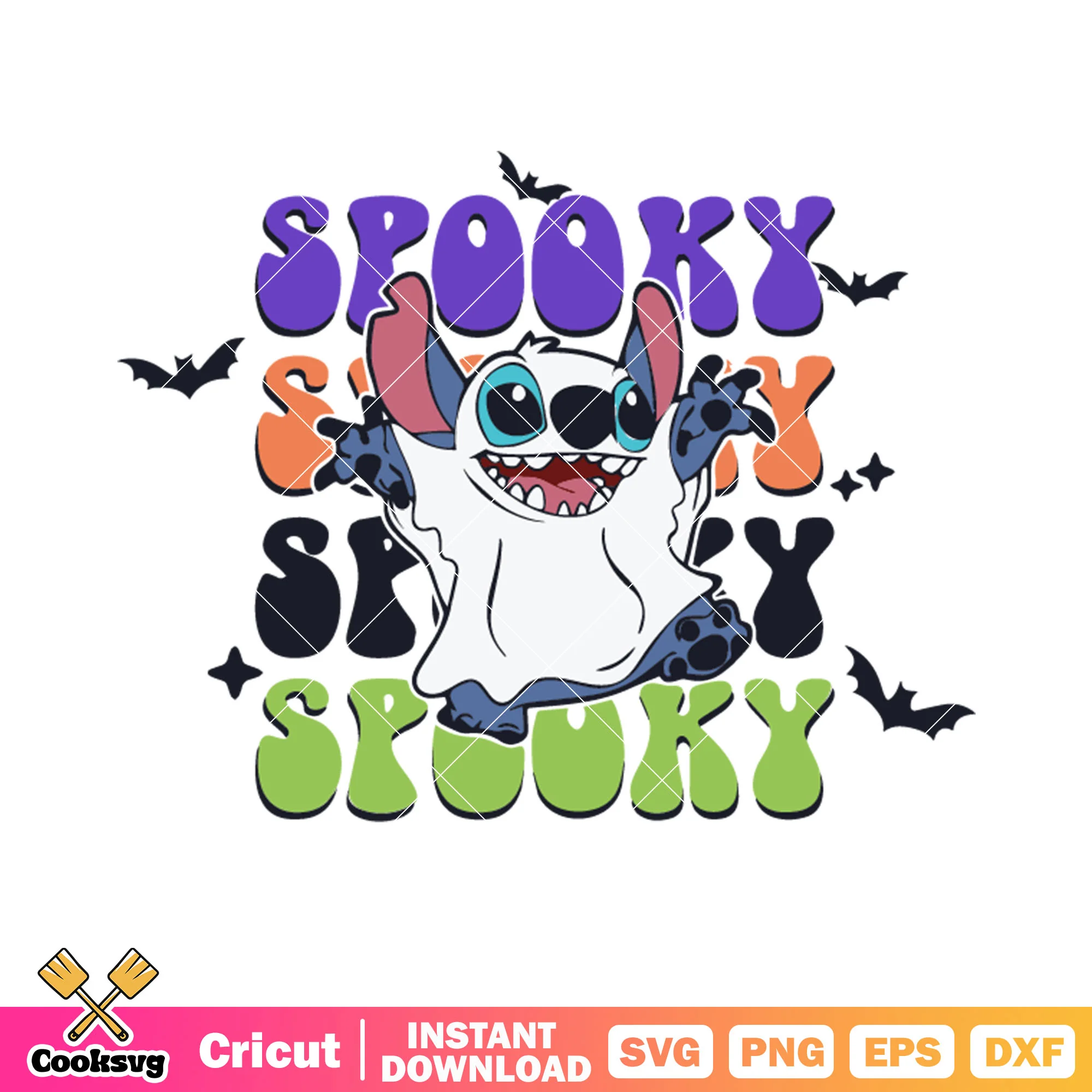Spooky scary bats svg, ghost blanket svg, stitch character svg