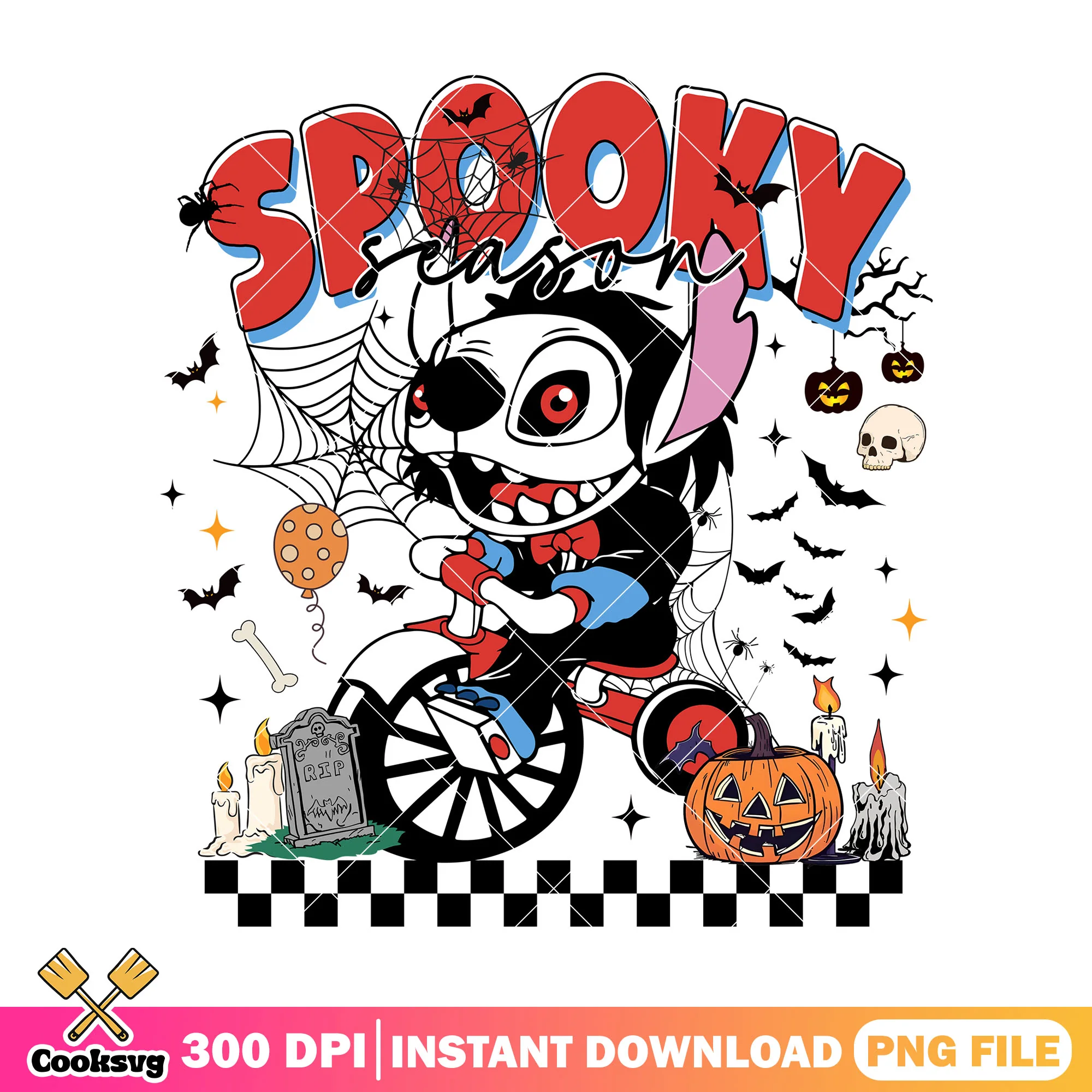 Spooky Season Stitch Jigsaw png, stitch halloween costume png