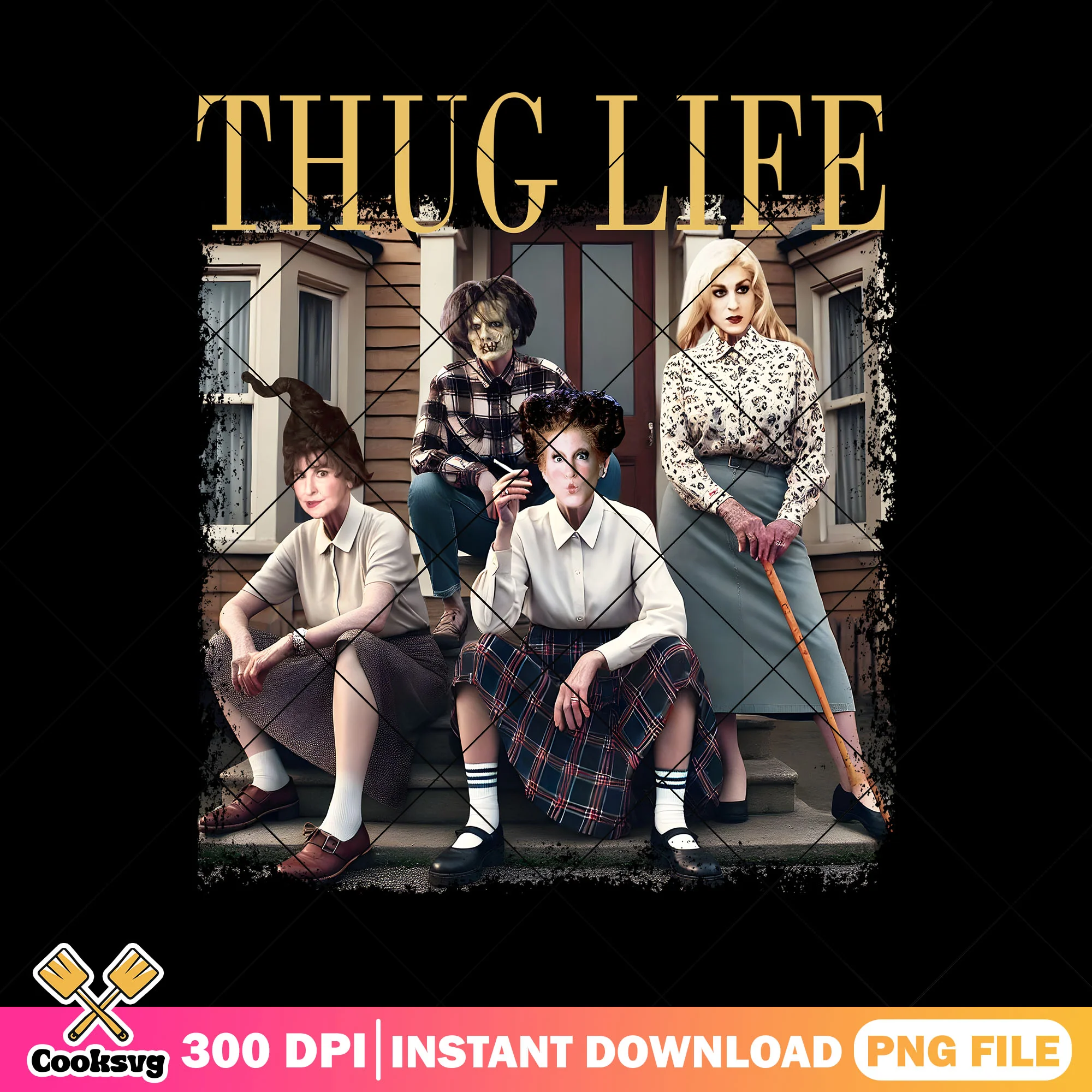 Spooky thug life png, halloween custome png, spooky movies png