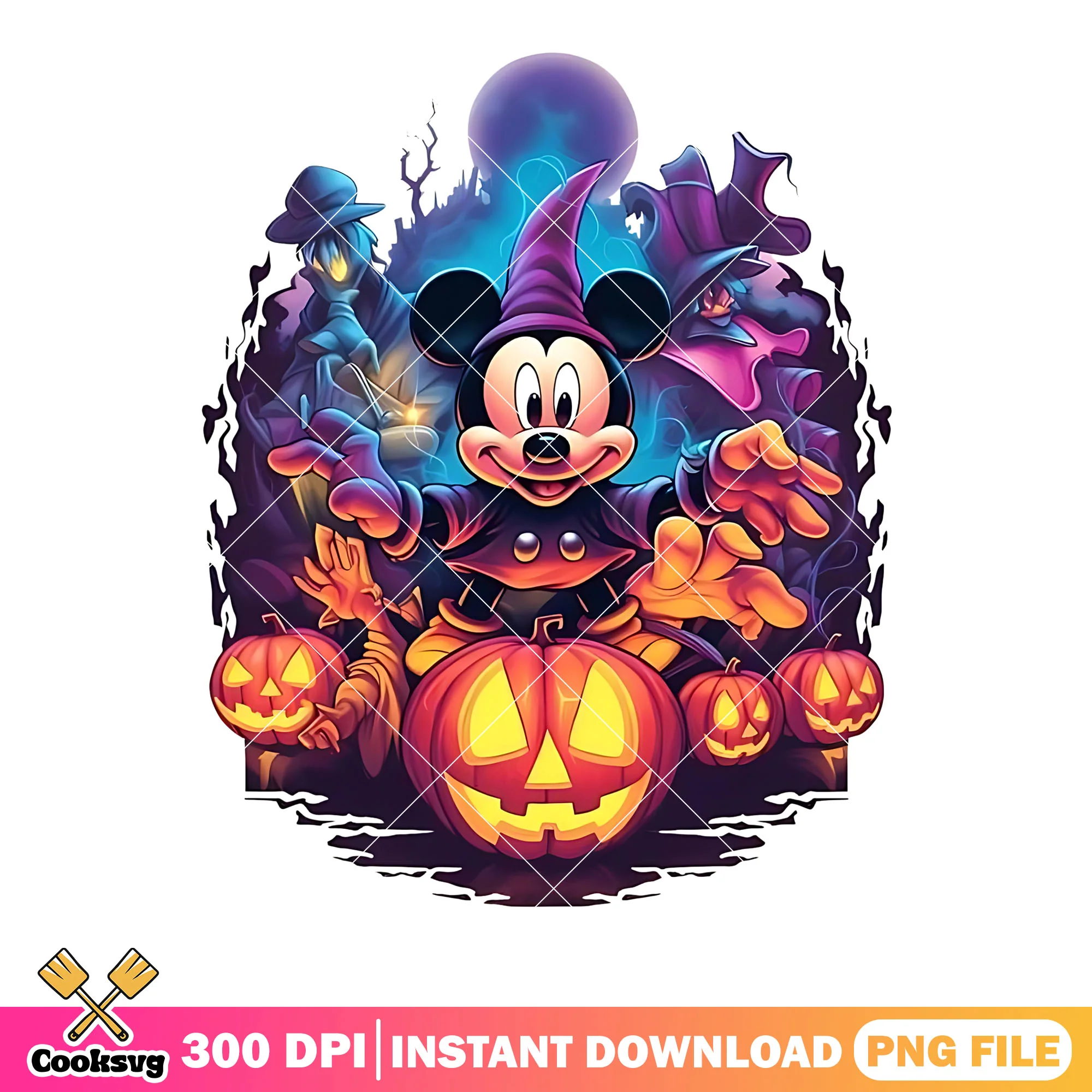 Spooky vibe art png, wicker pumpkin png, disney character png