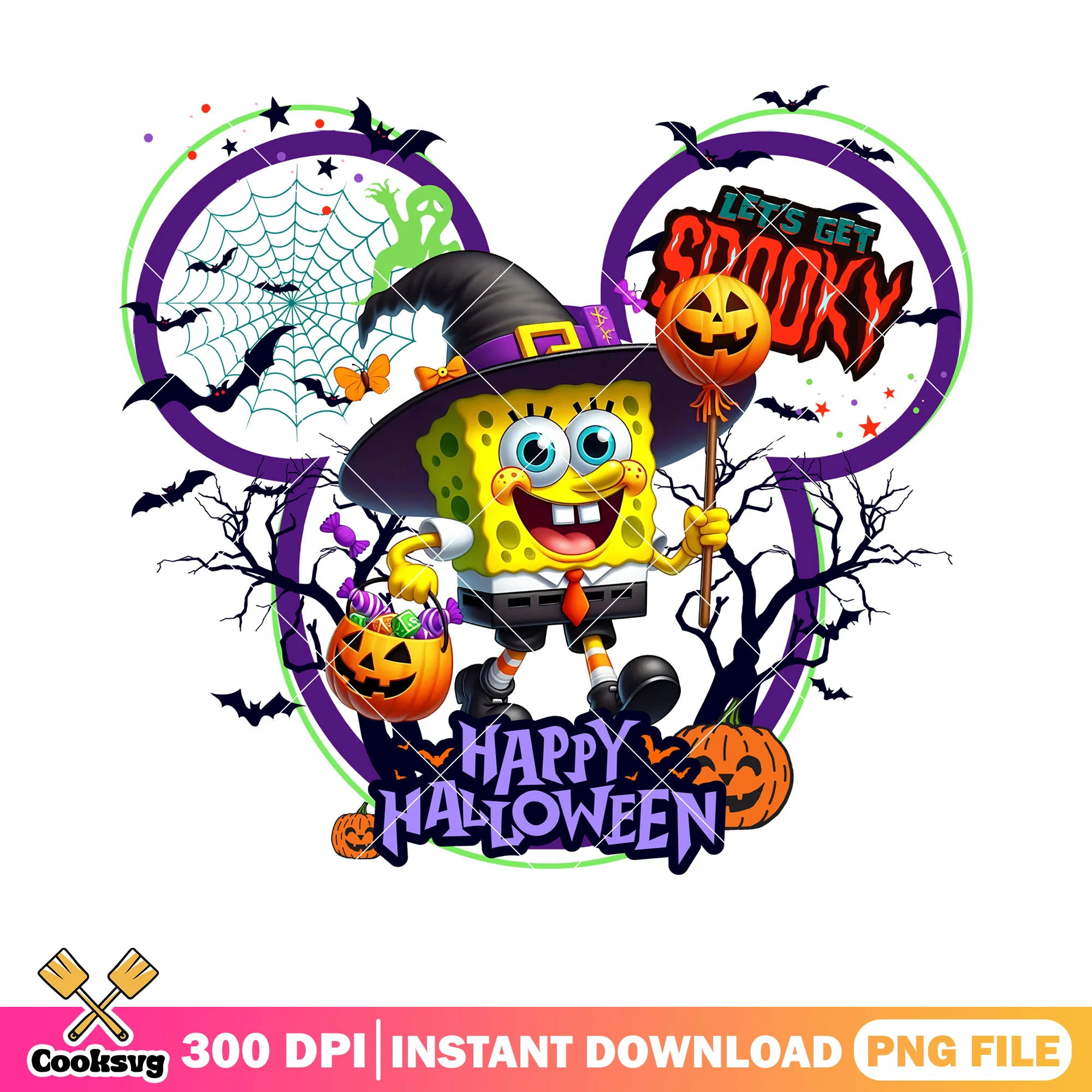 Sppooky forest png, wicker pumpkin png, witches costume png