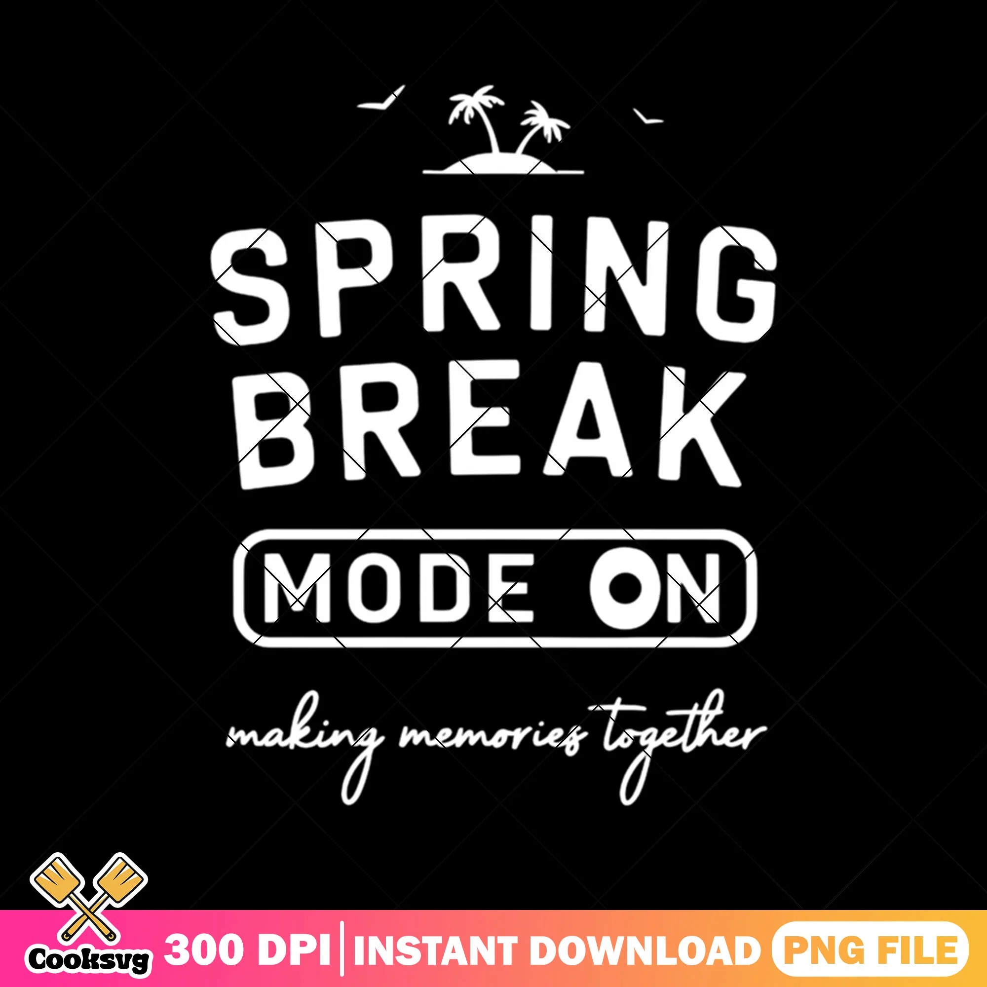 Spring break mode on design png, summer mode png, spring break png