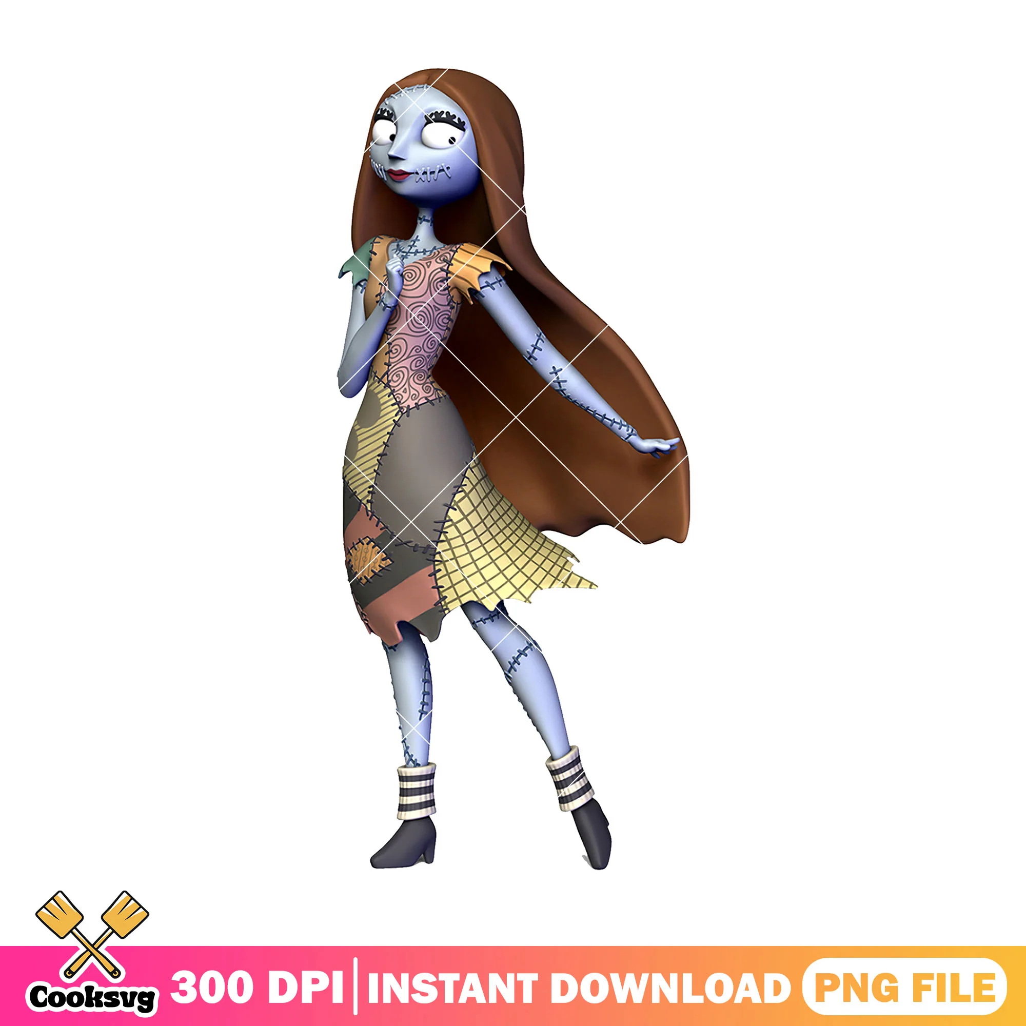 Standing sally design png, halloween day png, disney land png