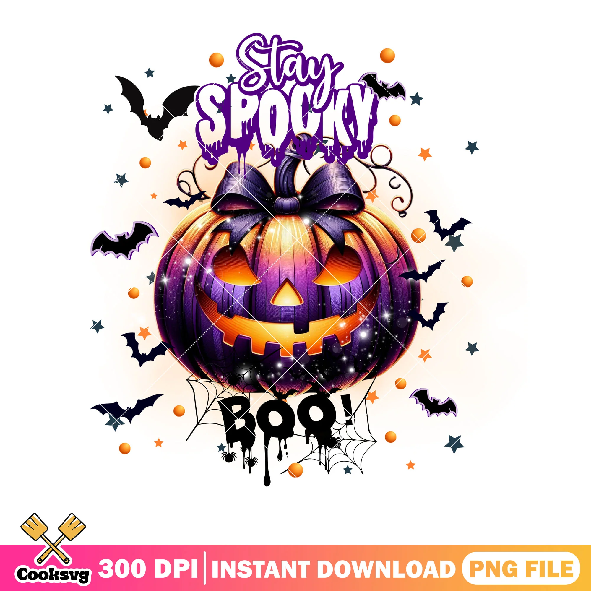 Stay spooky boo png, jack o lantern png, scary night png
