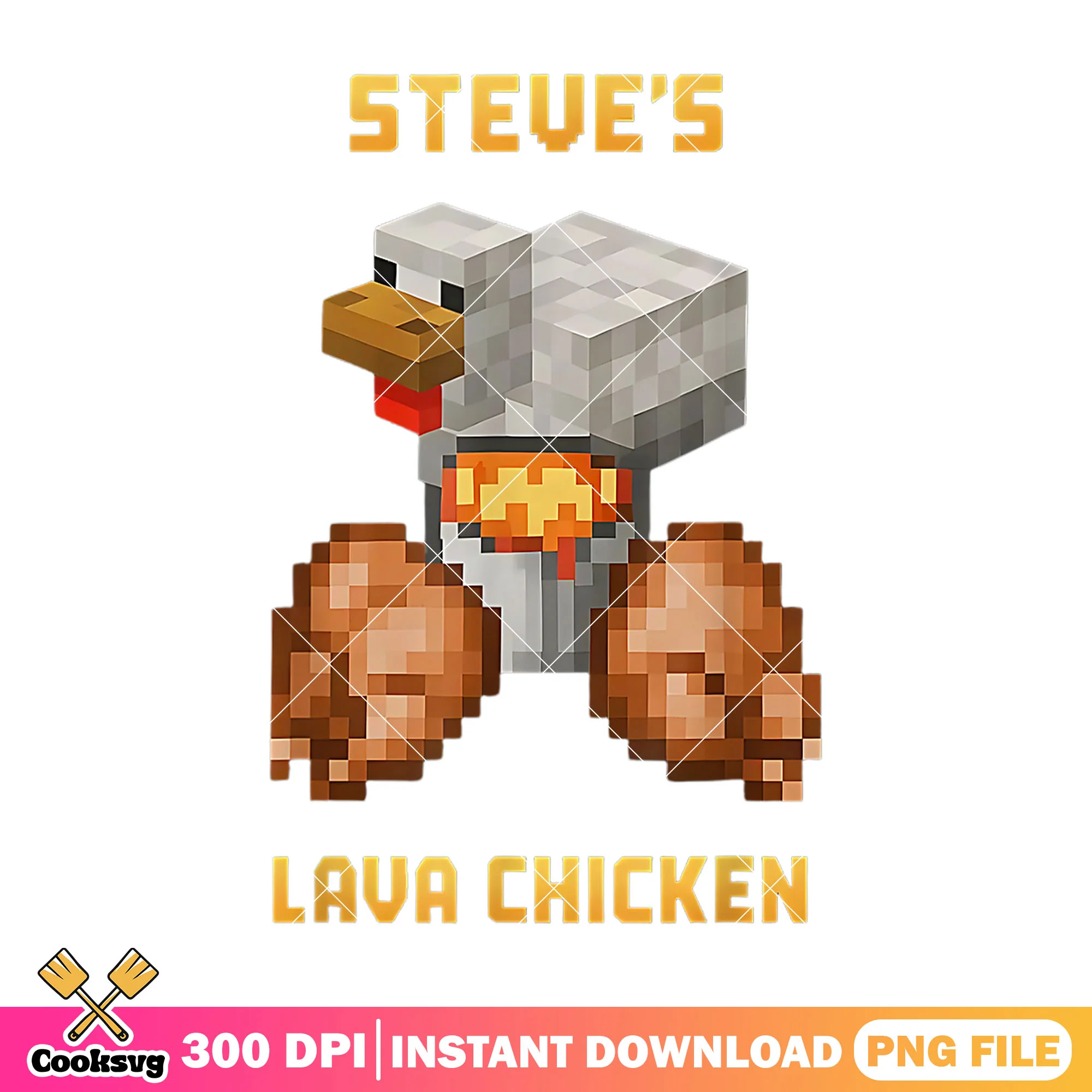 Steve chicken lava minecraft png, lava chicken png, minecraft movie png