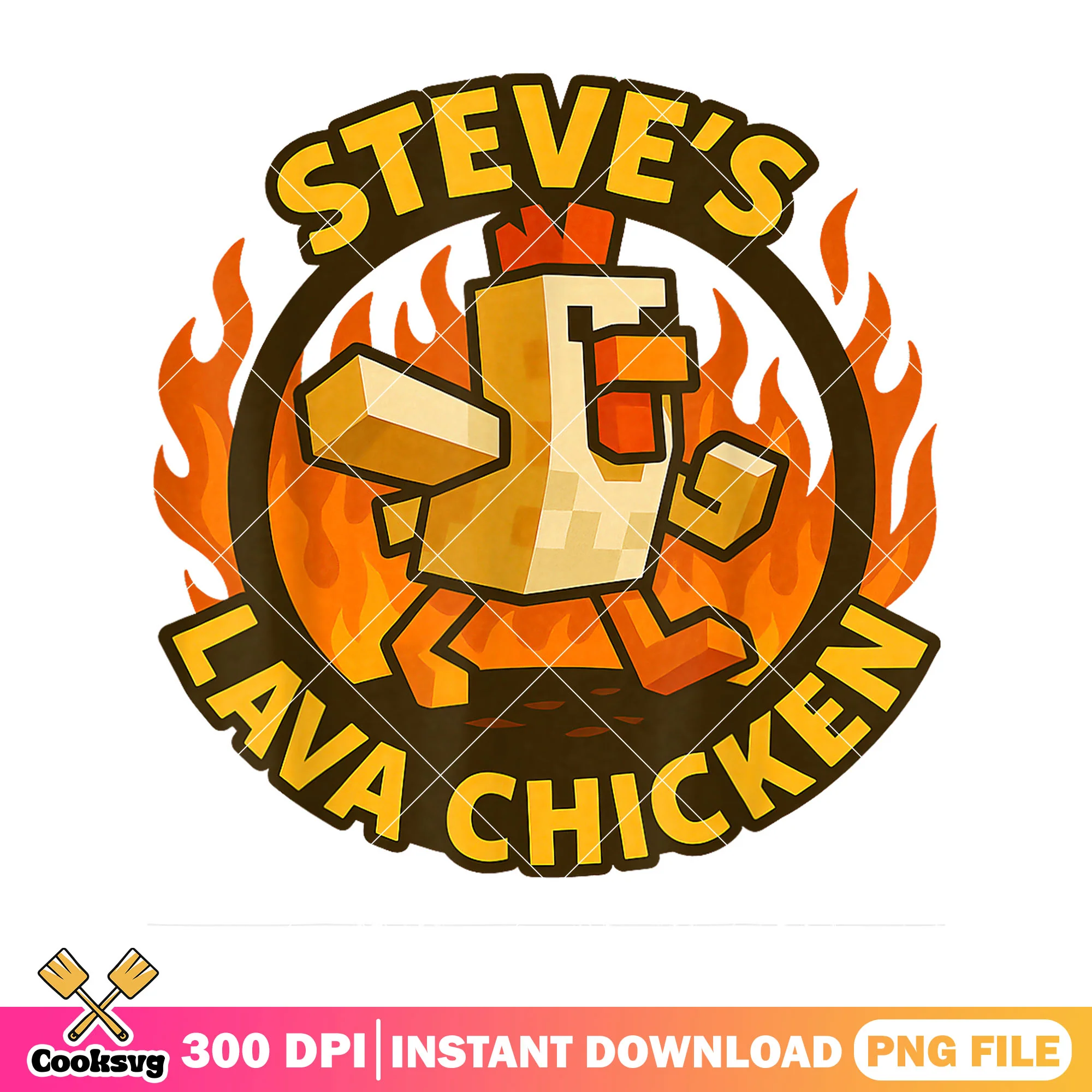 Steve's lava chicken fire png, lava chicken png, minecraft movie png