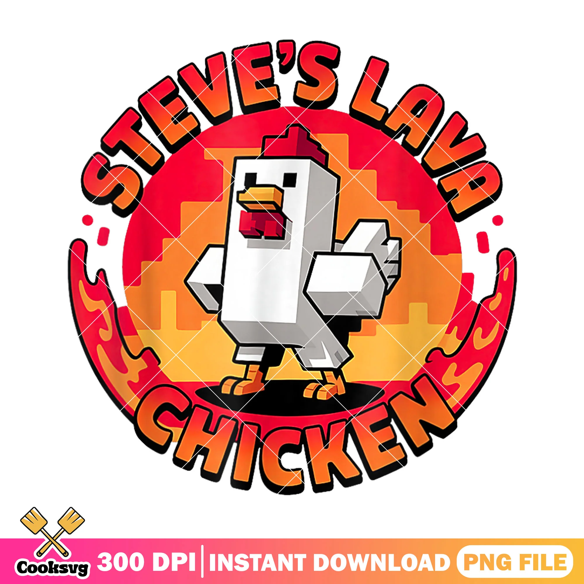 Steve's minecraft lava chicken png, lava chicken png, minecraft movie png