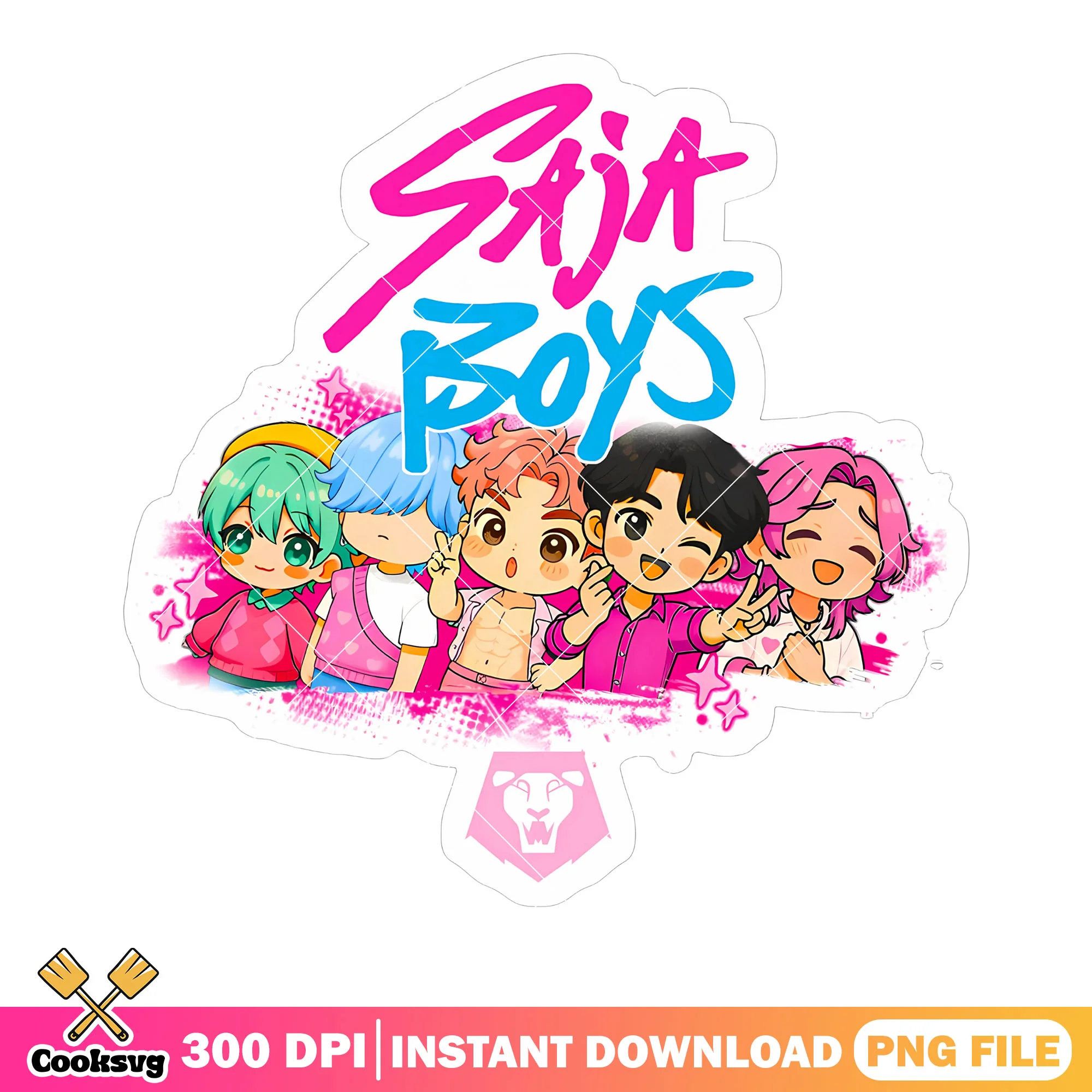 Sticker chibi saja boys png, saja boys chibi cute png, anime chibi png