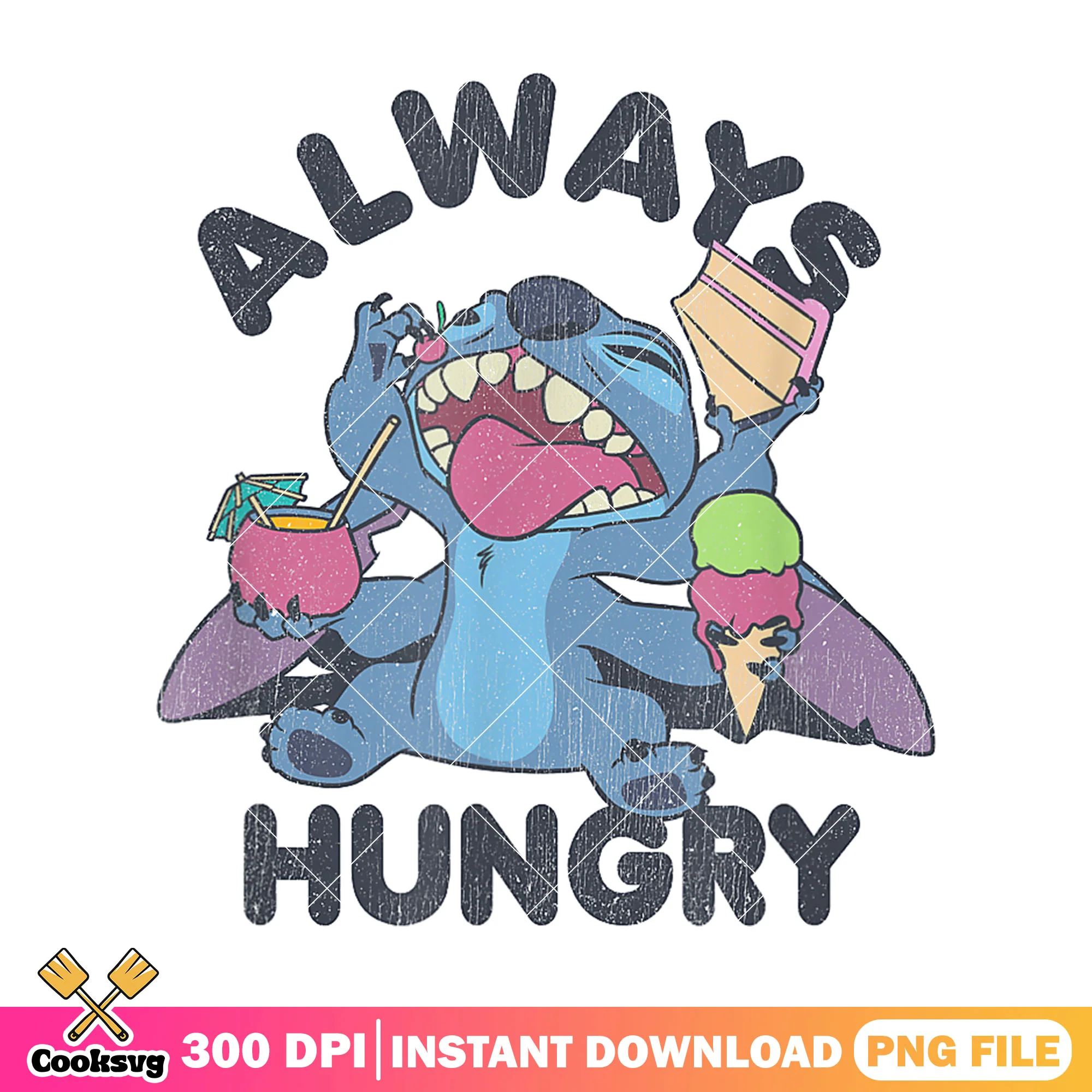 Stitch always hungry png design, stitch monster png, stitch eat png