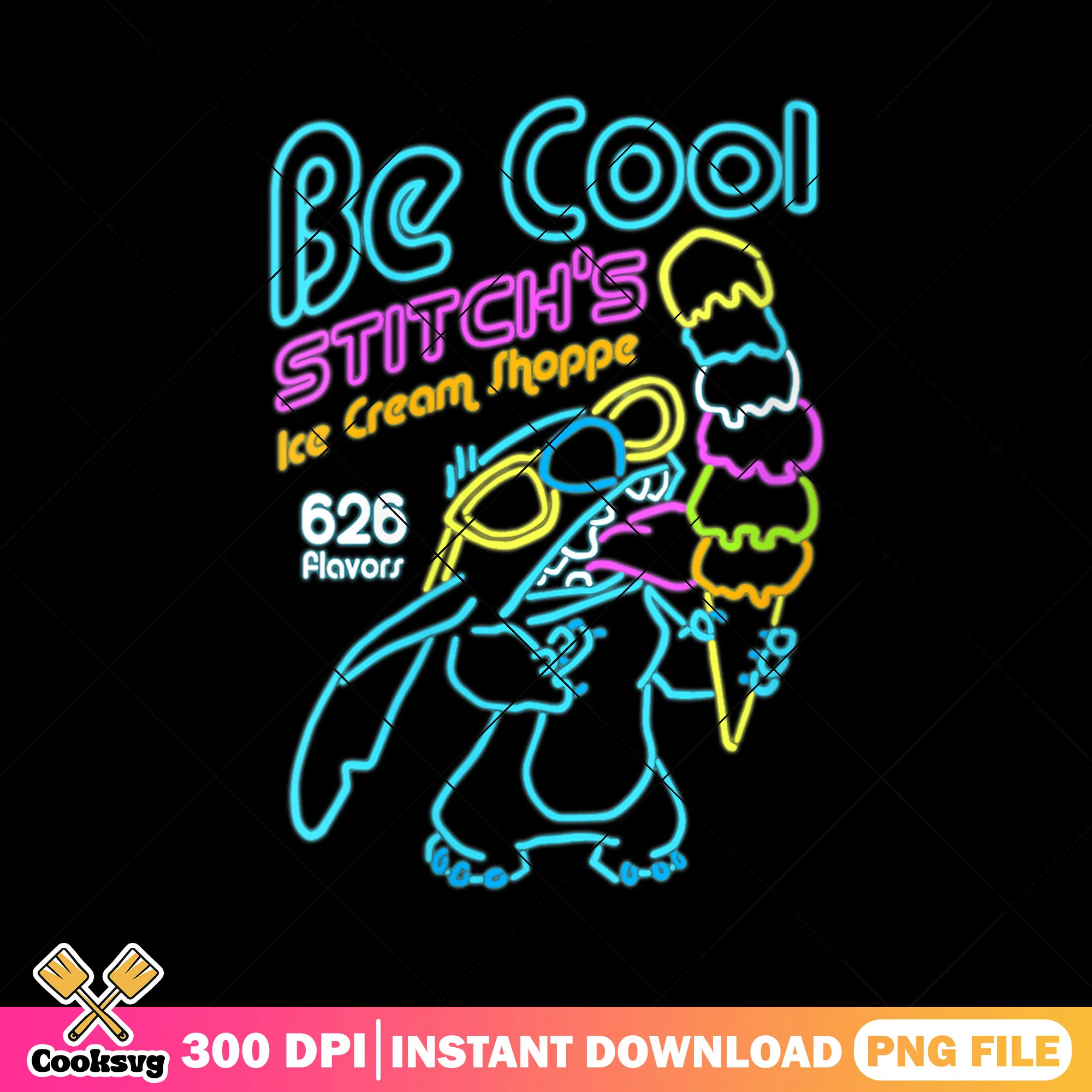 Stitch be cool 626 flavors png, stitch ice cream png, stitch be cool png
