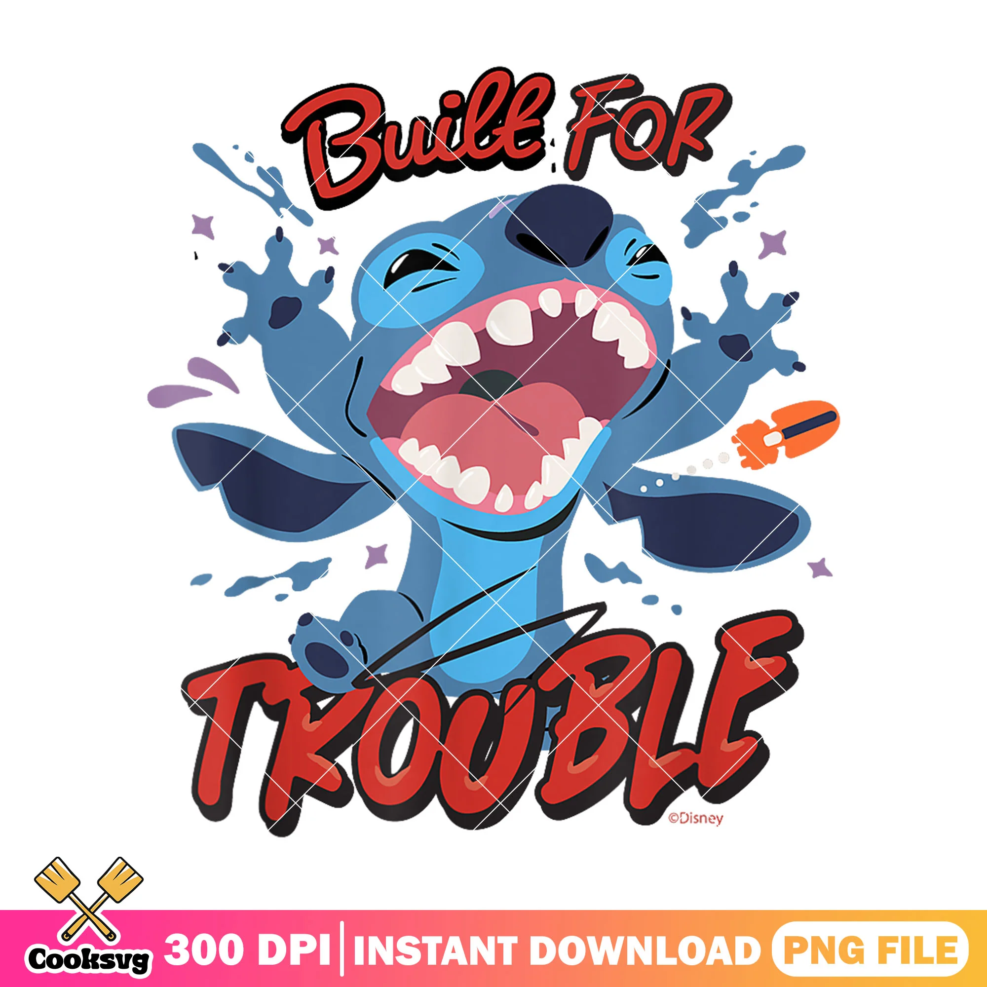 Stitch build for trouble png, big trouble stitch png, funny stitch png