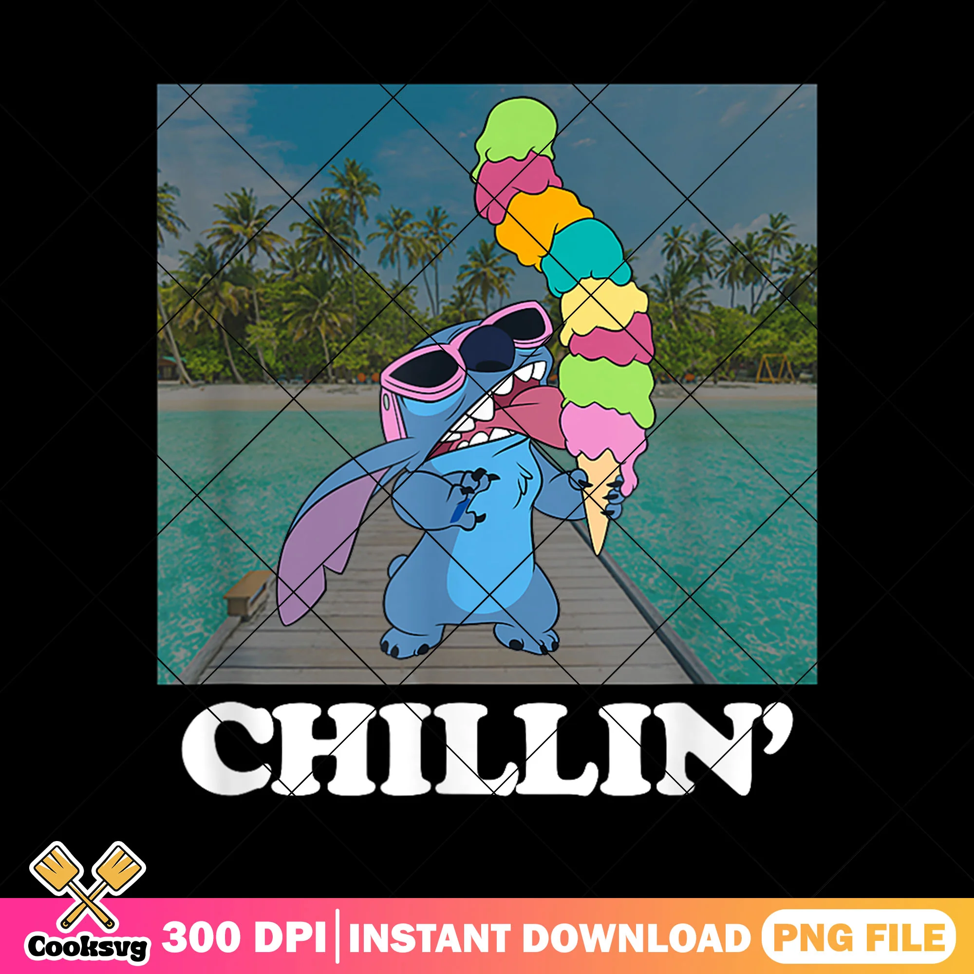 Stitch chillin ice cream png file, stitch chillin png, stitch ice cream png